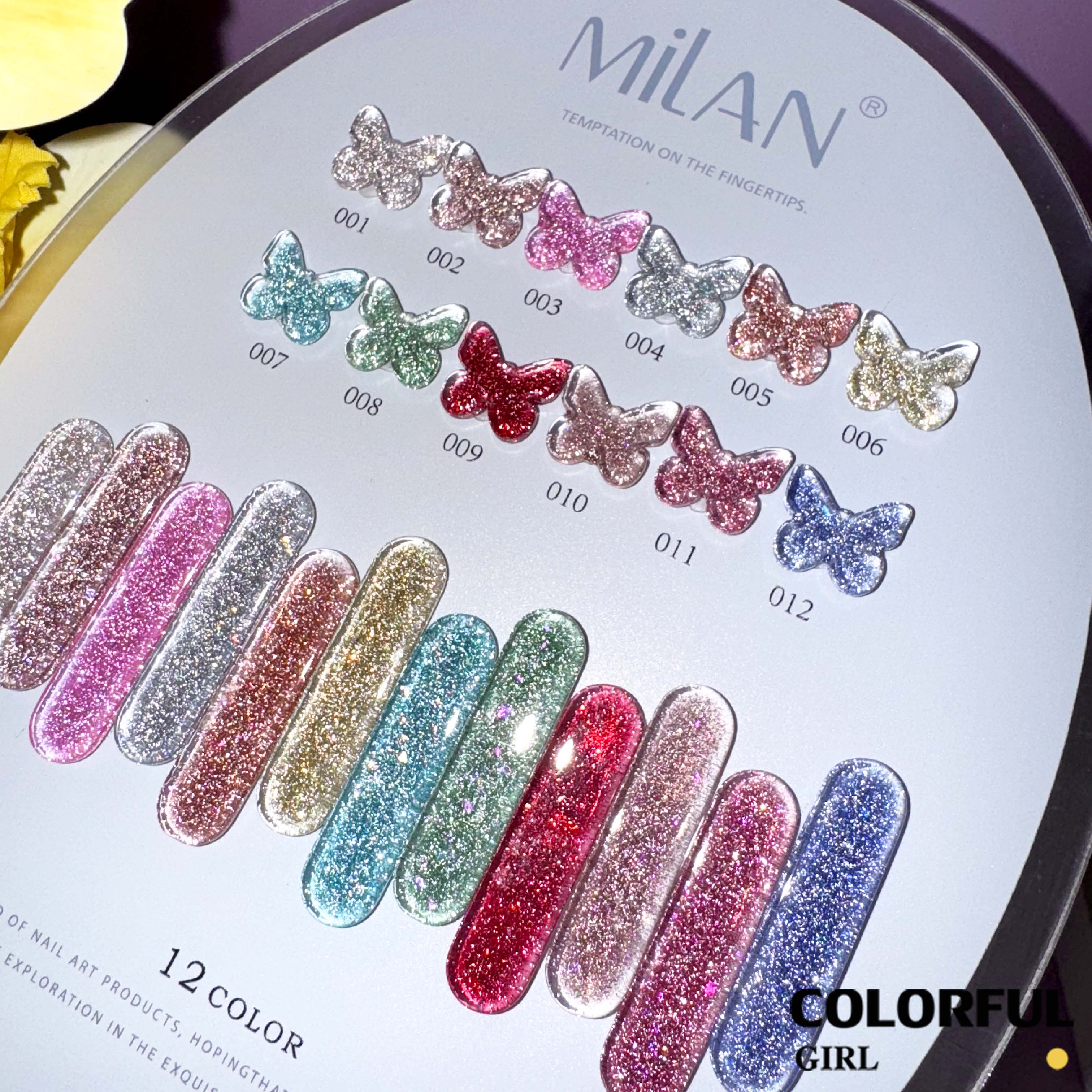 【พร้อมส่ง】Milan สีเจลแฟลช 12 สี ✨ เจลกลิตเตอร์ประกายวิ้งค์ สีแน่น ติดทนนาน สีเจลทาเล็บ สี แถม ชาร์ทสี ยาทาเล็บเจล 15 มล.(ทามาให้แล้ว พร้อมใช้งาน)