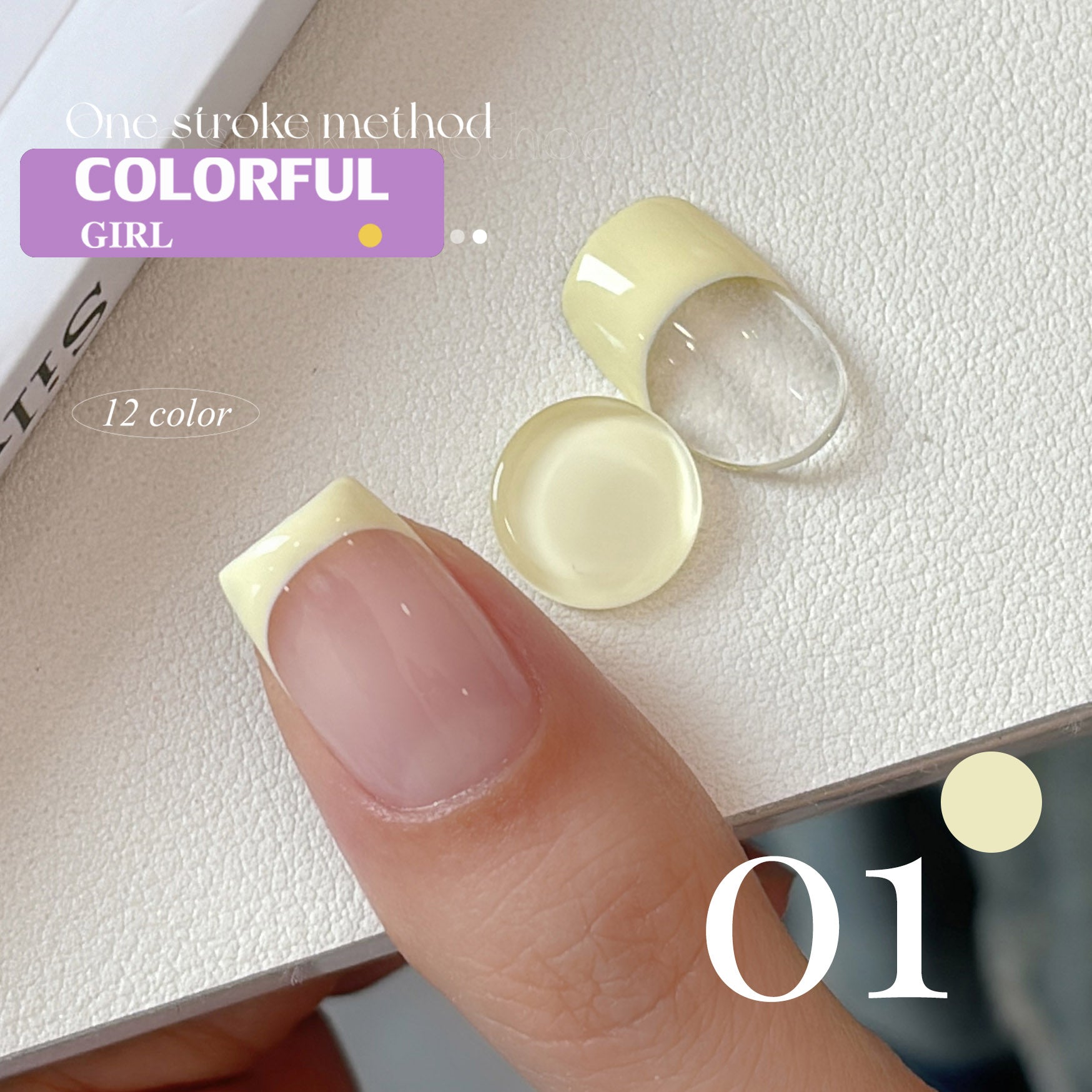 QINGYOU สีเจลแบบไลน์เนอร์ 12 สี สีพาสเทล สามารถใช้เพ้นท์ ลากเส้น หรือเฟร้นซ์ปลายเล็บ ได้
