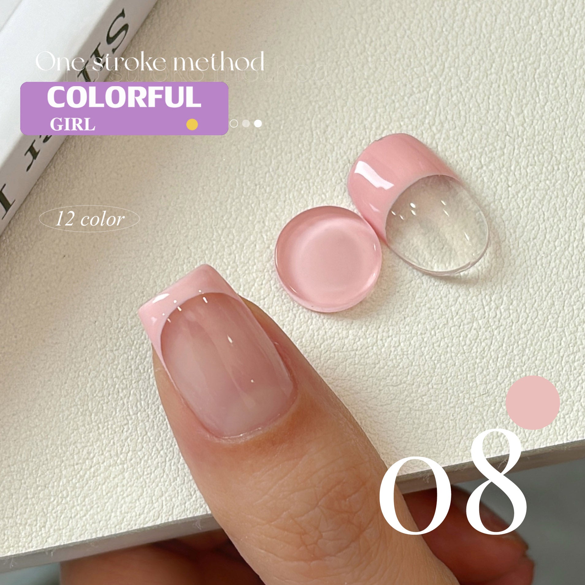QINGYOU สีเจลแบบไลน์เนอร์ 12 สี สีพาสเทล สามารถใช้เพ้นท์ ลากเส้น หรือเฟร้นซ์ปลายเล็บ ได้