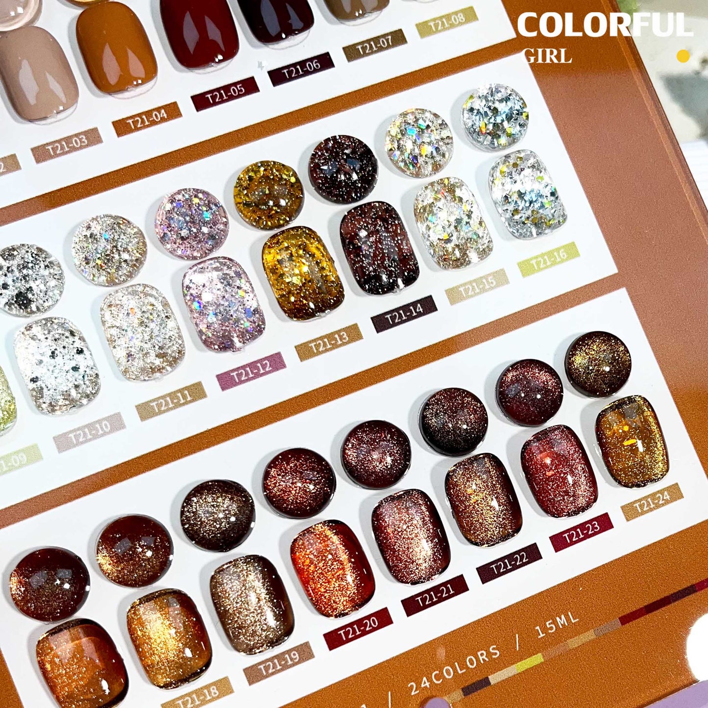 【พร้อมส่ง】VENDEENI 24 สี (VENDEENI ) เซทสีเจล เอิทโทน คาราเมลโทน สีเจลทาเล็บ สีแฟลชสีเจล สีเจลแคทอาย แถมชาร์ทสี