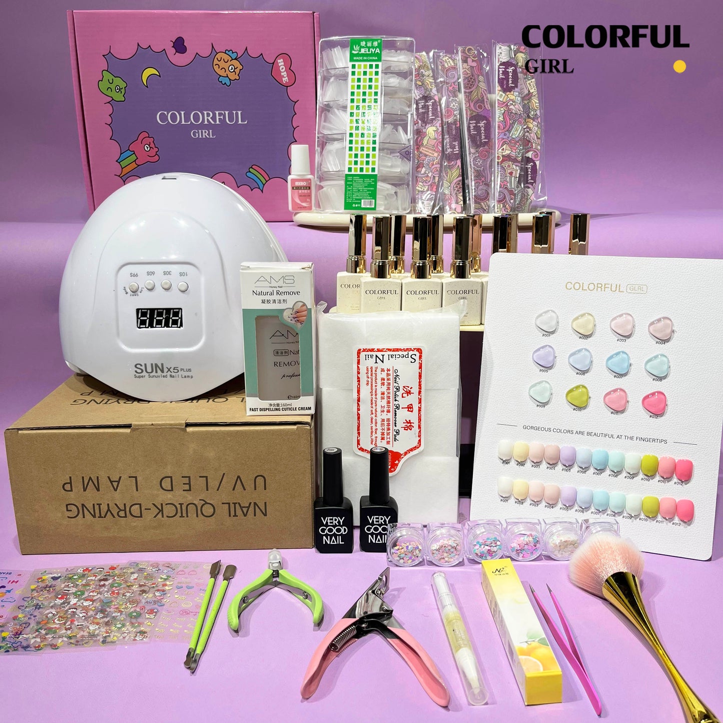 A01【พร้อมส่ง】ชุดทำเล็บเจลครบเซ็ต Super Combo รายการ ครบ จบ ในชุดเดียว ถอดเล็บ ชุดเริ่มเปิดร้าน หัดทำเล็บ