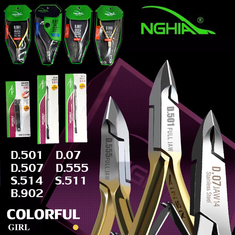 (ทุกชนิด)กรรไกรตัดหนัง NGHIA ของแท้เวียดนาม 100% คม ทน ตัดง่าย ไม่เป็นสนิม เหมาะสำหรับทำเล็บมืออาชีพ D.555 / D.507 / D.501 / S.511 / S.514 / B.902 ✨ กรรไกรตัดหนังนำเข้าแท้ 100% จากเวียดนาม ✨