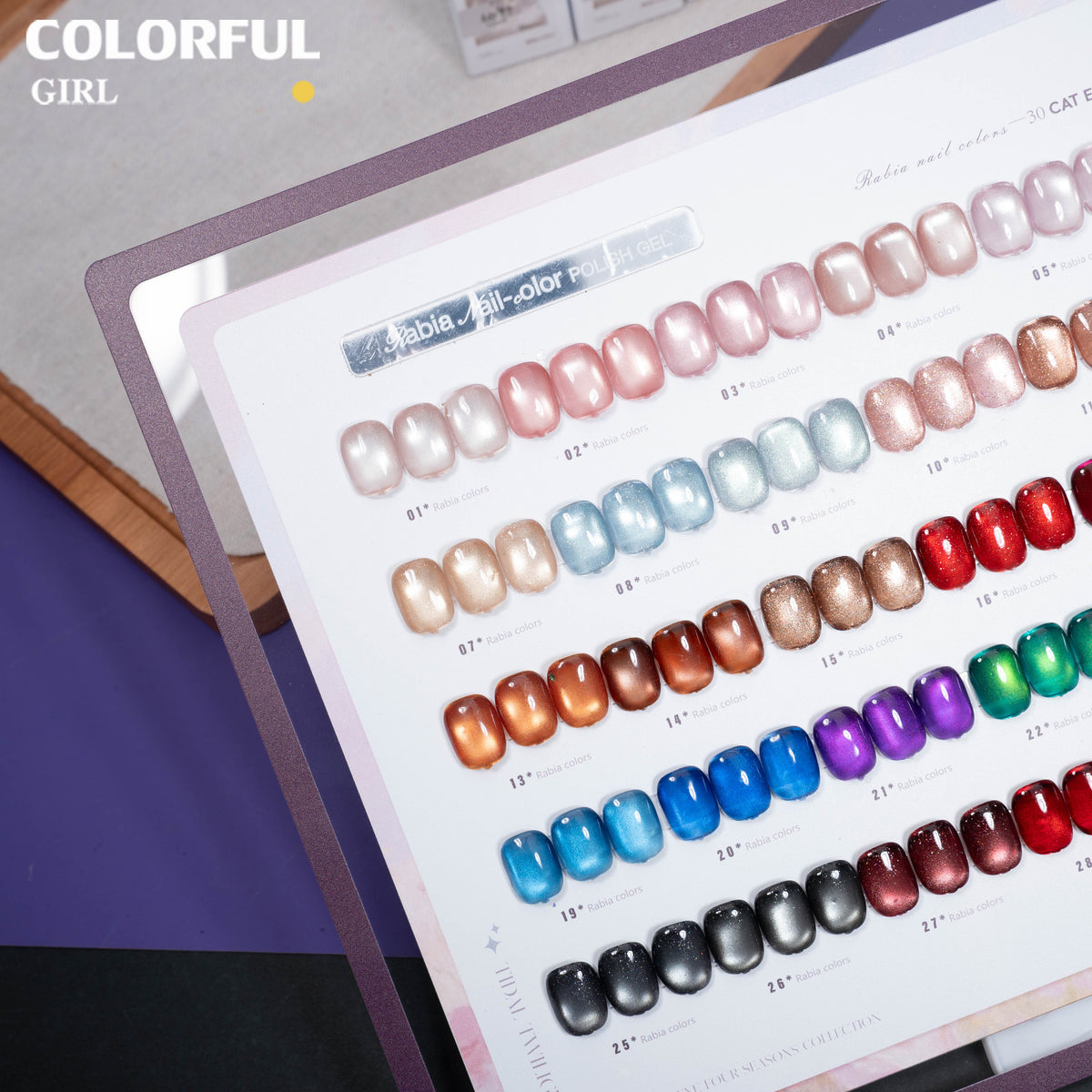 【พร้อมส่ง】Rabia 72 สี ✨ สีเจลแคทอายเนื้อซาติน + สีเจลแคทอายลูกแก้ว ครบเซ็ต 72 สี สีสวยแน่นชัด ติดทนนาน เงางามประกายหรูหรา เหมาะสำหรับร้านทำเล็บมืออาชีพและใช้ส่วนตัว แถมฟรีชาร์ทสี Cat Eye 72 สี (ทามาให้แล้ว พร้อมใช้งาน)