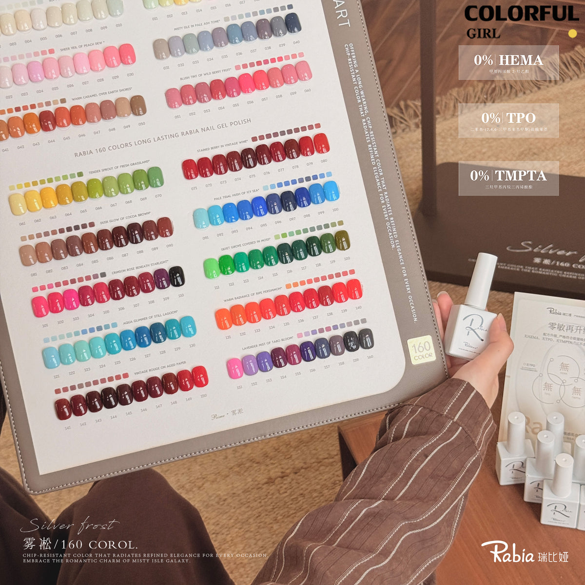 【พร้อมส่ง|มาใหม่】Rabia สีเจลทาเล็บ 160 สี ชุดสีพื้นสำหรับเปิดร้าน เม็ดสีแน่น สีชัด ปกปิดดี ใช้ทาสีพื้นและเพ้นท์เล็บ ชุดยาทาเล็บเจลพร้อมชาร์ตสีสำเร็จรูป ขาตั้ง และการ์ดสีใหญ่–เล็ก แถมเบสเจลและท็อปเจลเงา 💅✨