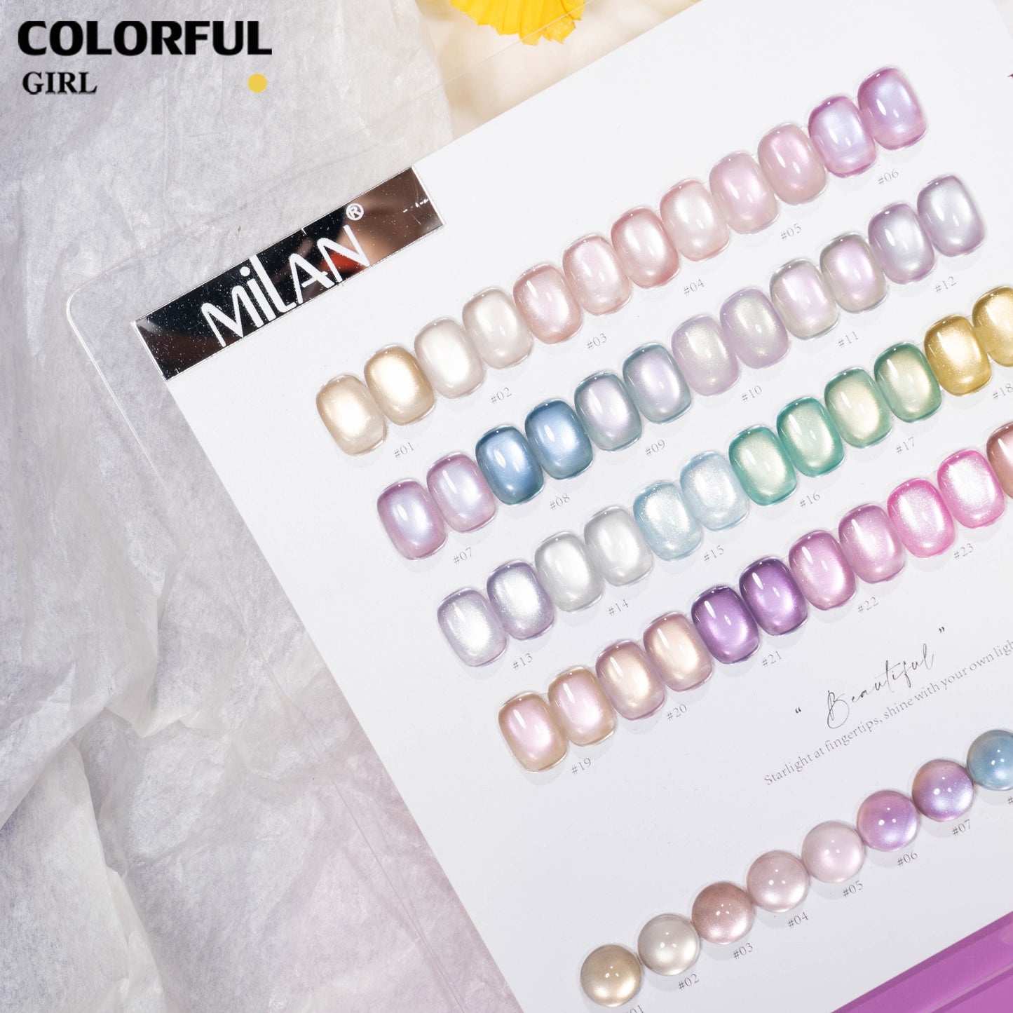 MILAN สีเจลแคทอาย 24 สี|ฟีลลูกแก้วมุกฉ่ำวาว|โทนสีมาคารองละมุน|เล่นแสงสวยเหมือนแสงดาว 💖สีเจลแคทอายเนื้อซาติน