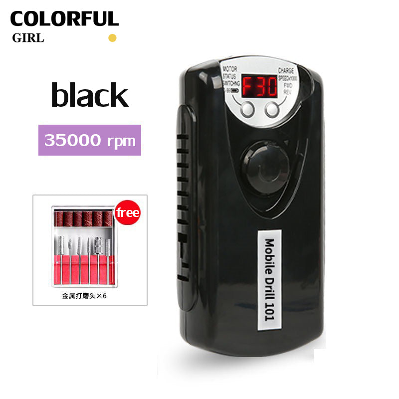 เครื่องเจียรเล็บ 30000RPM พร้อมหัวเจีย เครื่องสีดำ สีชมพู และสีขาว