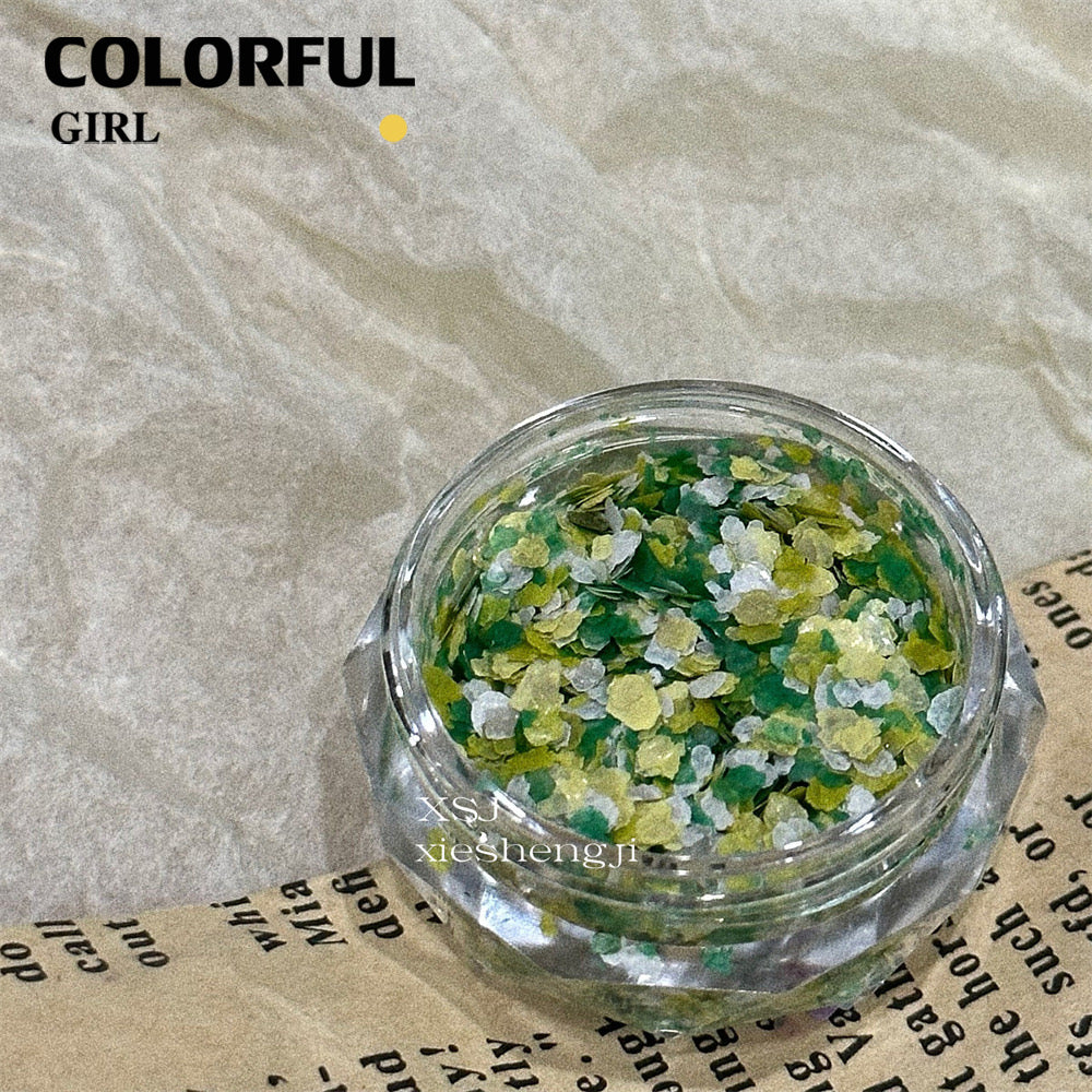 FUN BEADS สไตล์เกาหลี อะไหล่แต่งเล็บ หลากสี แบบกระปุก