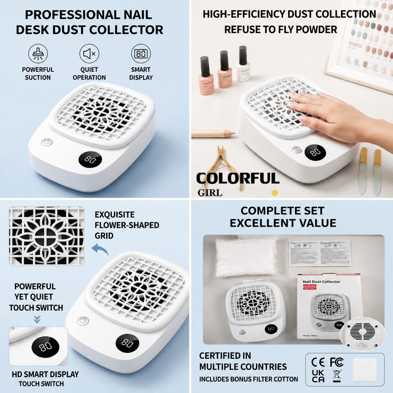 เครื่องดูดฝุ่นเล็บ 18W เครื่องดูดผงตะไบเล็บ Nail Dust Collector เครื่องดูดฝุ่นทำเล็บ แรงดูดสูง เสียงเงียบ พกพาสะดวก พร้อมแผ่นกรองฝุ่น สำหรับร้านทำเล็บและมือใหม่