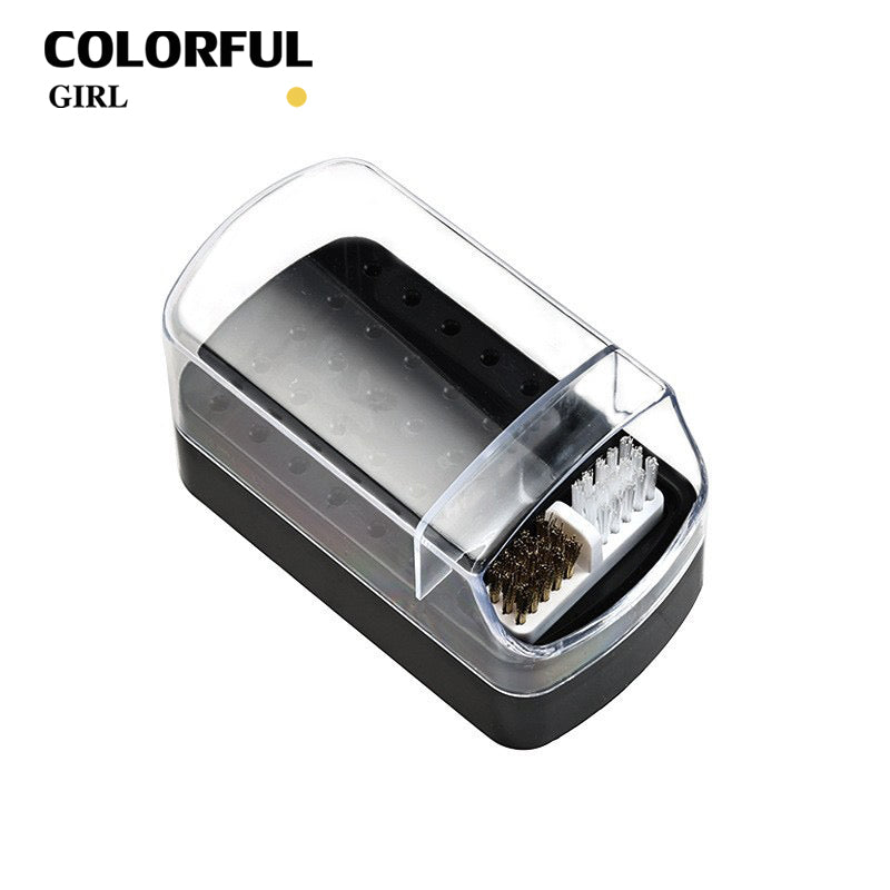 【พร้อมส่ง】5สี กล่องเก็บหัวขัด 30 หลุม พร้อมแปรงทําความสะอาด ป้องกันฝุ่น