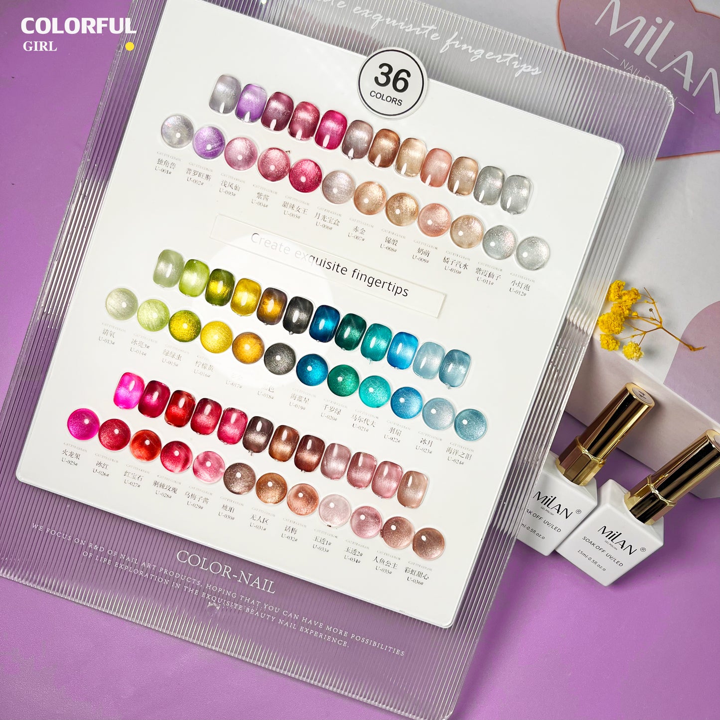 พร้อมส่งในไทย สีเจลทาเล็บแคทอาย《 milan 》36 สี สีลูกแก้วแคทอาย สีลูกแก้ว ส่งไว! พร้อมชาร์ทสีค่ะสีแน่นสวยมากเลยนะคะ
