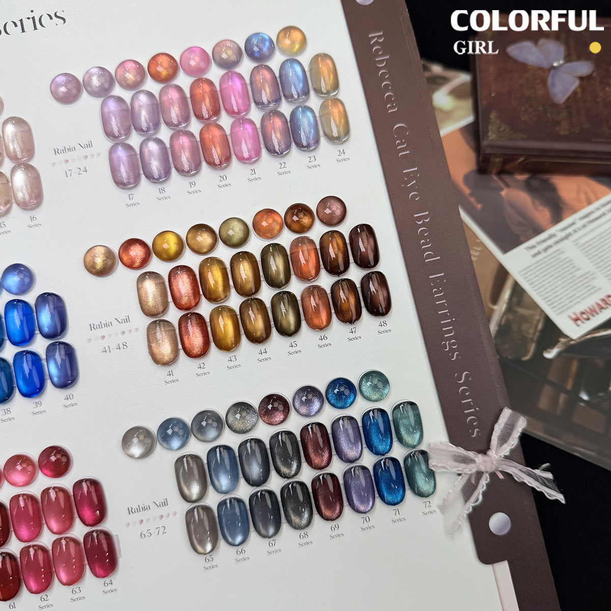 【พร้อมส่ง】Rabia 72 สี ✨ สีเจลแคทอายเนื้อซาติน + สีเจลแคทอายลูกแก้ว ครบเซ็ต 72 สี สีสวยแน่นชัด ติดทนนาน เงางามประกายหรูหรา เหมาะสำหรับร้านทำเล็บมืออาชีพและใช้ส่วนตัว แถมฟรีชาร์ทสี Cat Eye 72 สี (ทามาให้แล้ว พร้อมใช้งาน)