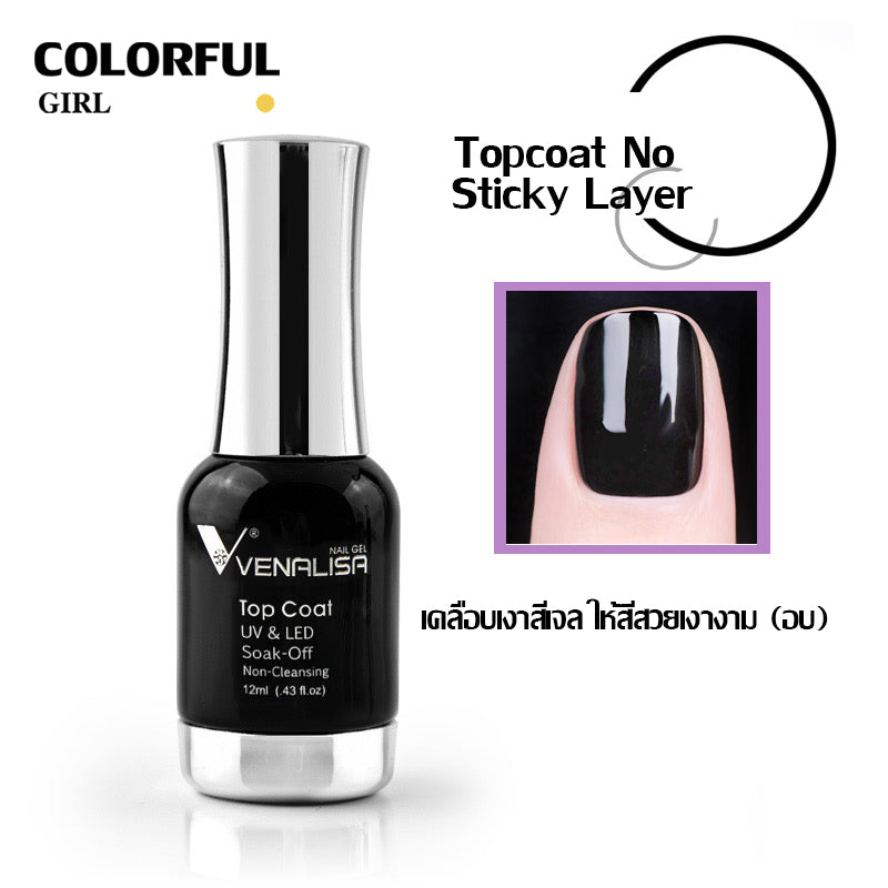 พร้อมส่ง ของแท้ Venalisa เบส ท็อป เบสเจลทาเล็บ ท็อปเจล เคลือบเล็บเจล เบสโค้ท ท็อปโคทเล็บ สีเล็บเจล ปริมาณ 12 ml