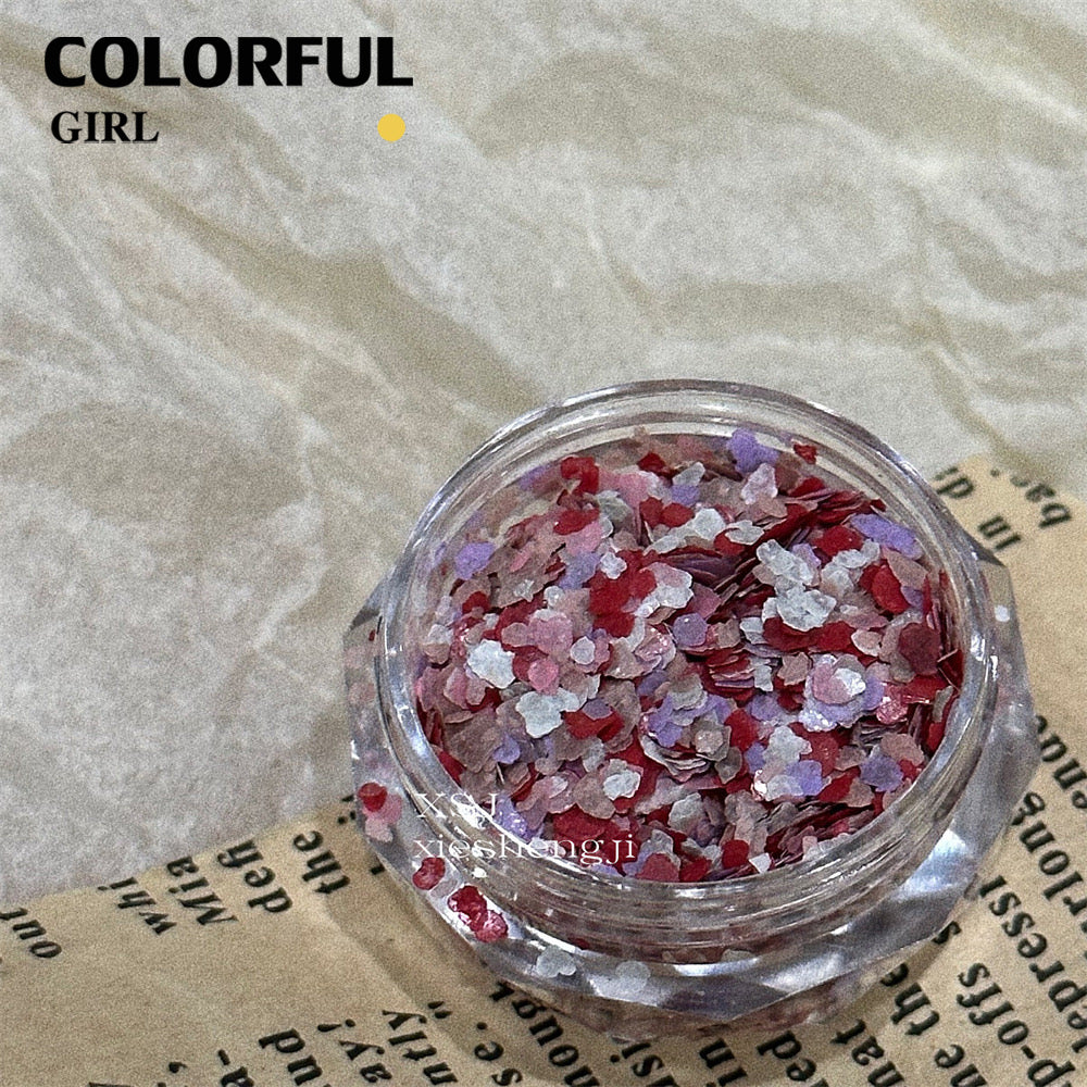 FUN BEADS สไตล์เกาหลี อะไหล่แต่งเล็บ หลากสี แบบกระปุก