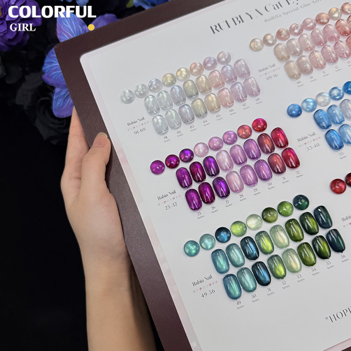 【พร้อมส่ง】Rabia 72 สี ✨ สีเจลแคทอายเนื้อซาติน + สีเจลแคทอายลูกแก้ว ครบเซ็ต 72 สี สีสวยแน่นชัด ติดทนนาน เงางามประกายหรูหรา เหมาะสำหรับร้านทำเล็บมืออาชีพและใช้ส่วนตัว แถมฟรีชาร์ทสี Cat Eye 72 สี (ทามาให้แล้ว พร้อมใช้งาน)