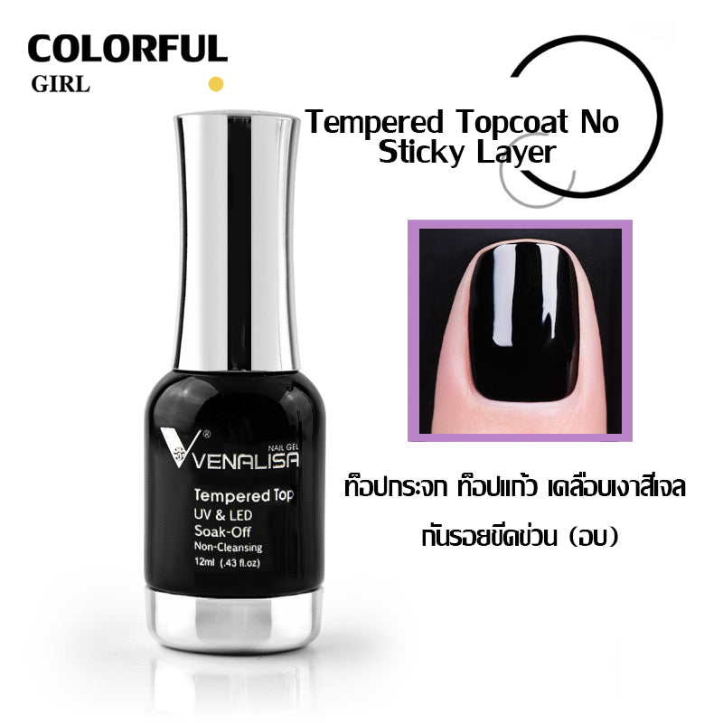 พร้อมส่ง ของแท้ Venalisa เบส ท็อป เบสเจลทาเล็บ ท็อปเจล เคลือบเล็บเจล เบสโค้ท ท็อปโคทเล็บ สีเล็บเจล ปริมาณ 12 ml