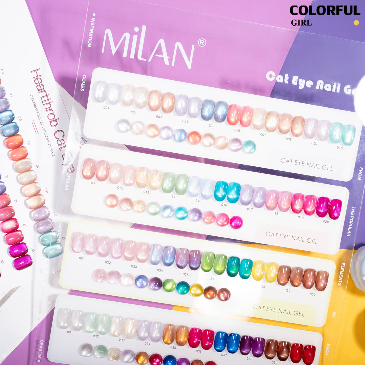 MILAN สีเจลแคทอาย 40 สี|ลุคแก้วมุกฉ่ำวาว|โทนสีมาคารองละมุน|เอฟเฟกต์แสงวิบวับเหมือนแสงดาว |เนื้อซาตินหรูหรา ดูมีมิติทุกมุม ✨