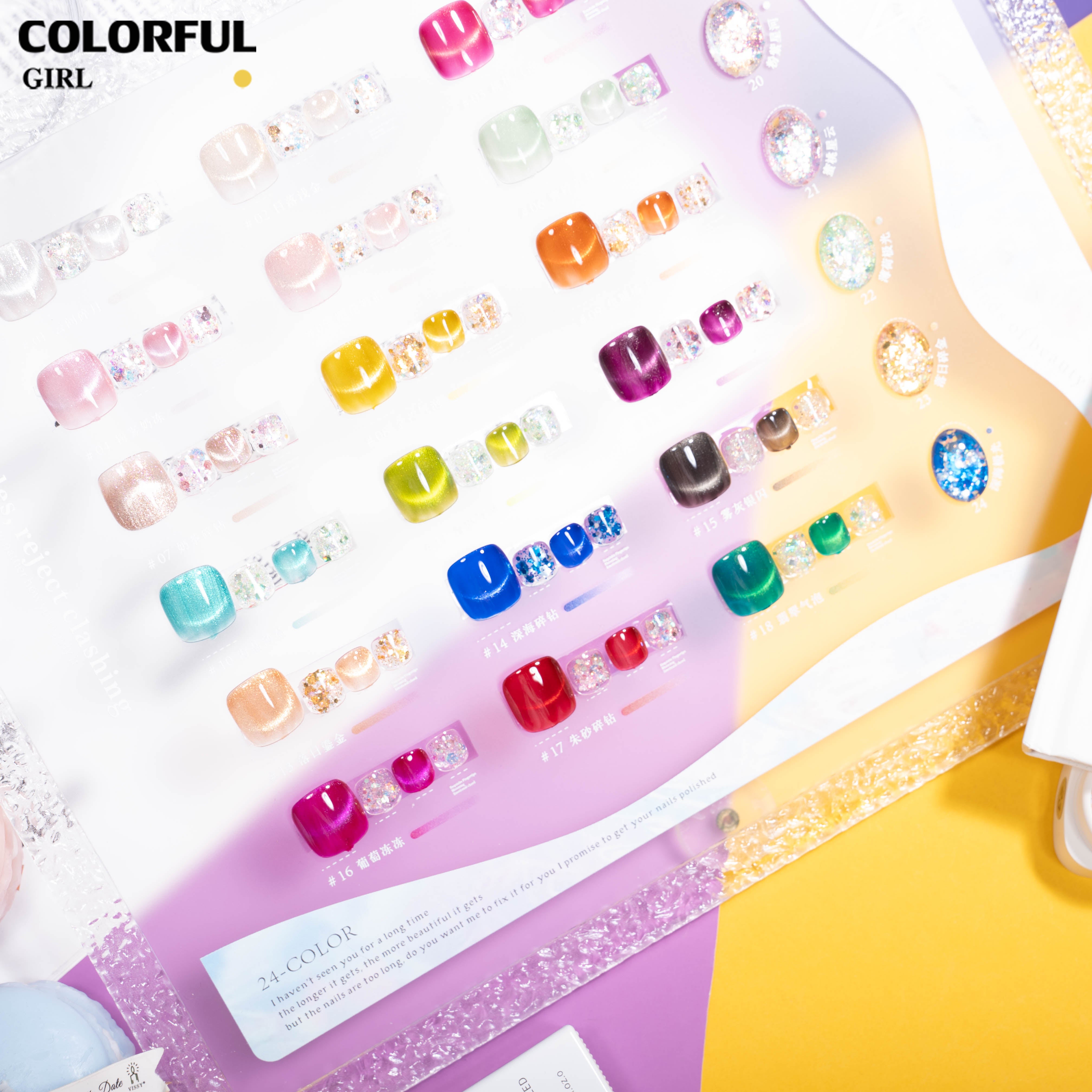 "MILAN Cat Eye 24 สี ✨ วสีเจลแคทอาย+สีเจลกลิซเตอร์ ฟีลน้ำใสวิ้งวาวแบบฝัน|เล่นแสงเหมือนดาว|โทนสีสวยหรูดูแพง |พร้อมใช้งาน ทามาให้แล้ว) "