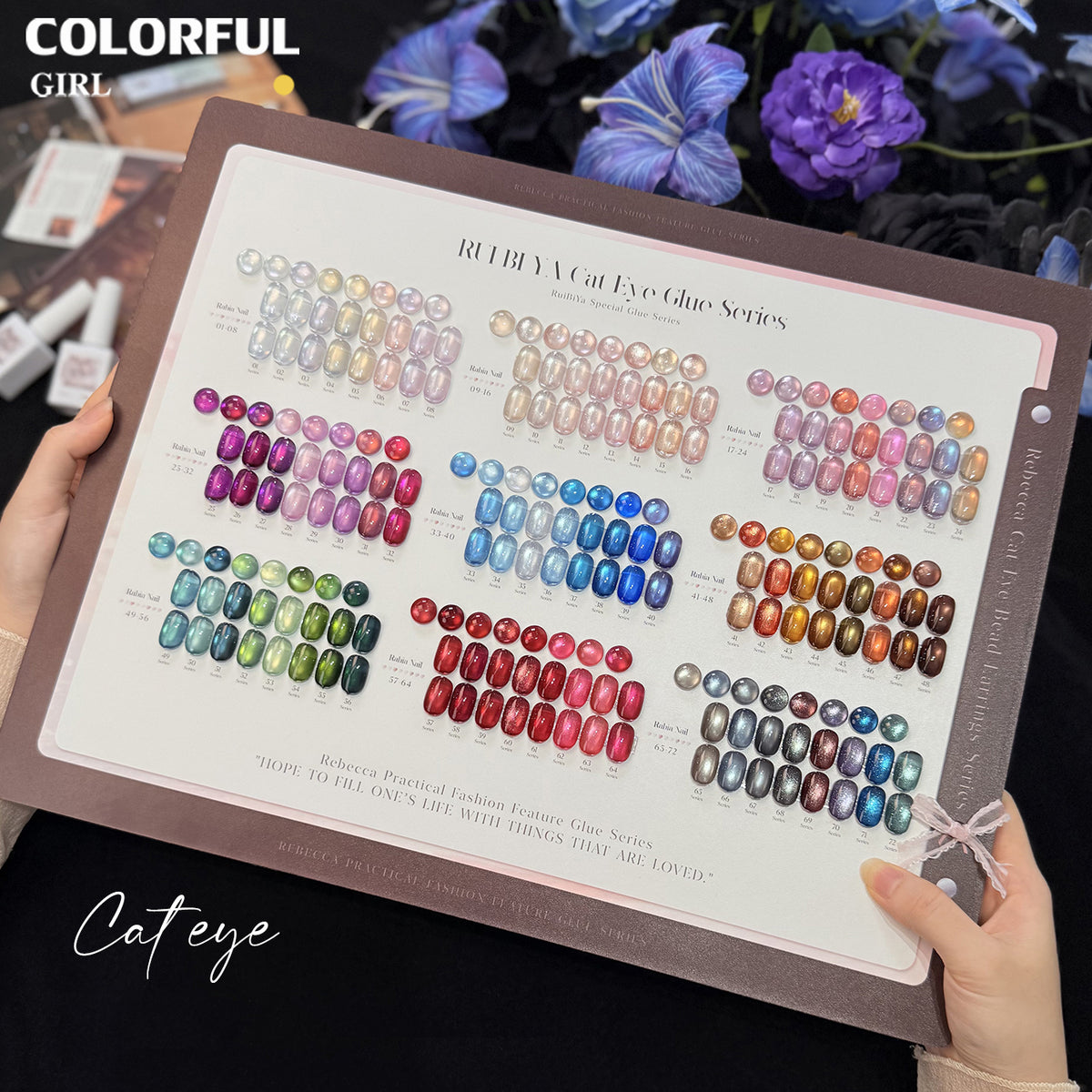 【พร้อมส่ง】Rabia 72 สี ✨ สีเจลแคทอายเนื้อซาติน + สีเจลแคทอายลูกแก้ว ครบเซ็ต 72 สี สีสวยแน่นชัด ติดทนนาน เงางามประกายหรูหรา เหมาะสำหรับร้านทำเล็บมืออาชีพและใช้ส่วนตัว แถมฟรีชาร์ทสี Cat Eye 72 สี (ทามาให้แล้ว พร้อมใช้งาน)
