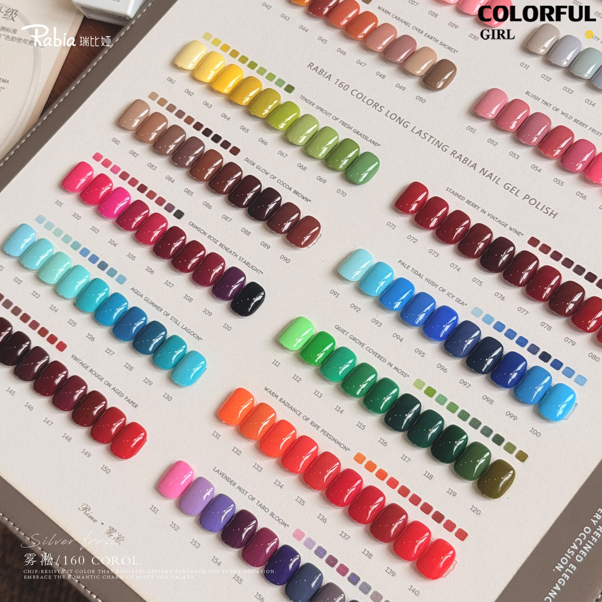 【พร้อมส่ง|มาใหม่】Rabia สีเจลทาเล็บ 160 สี ชุดสีพื้นสำหรับเปิดร้าน เม็ดสีแน่น สีชัด ปกปิดดี ใช้ทาสีพื้นและเพ้นท์เล็บ ชุดยาทาเล็บเจลพร้อมชาร์ตสีสำเร็จรูป ขาตั้ง และการ์ดสีใหญ่–เล็ก แถมเบสเจลและท็อปเจลเงา 💅✨