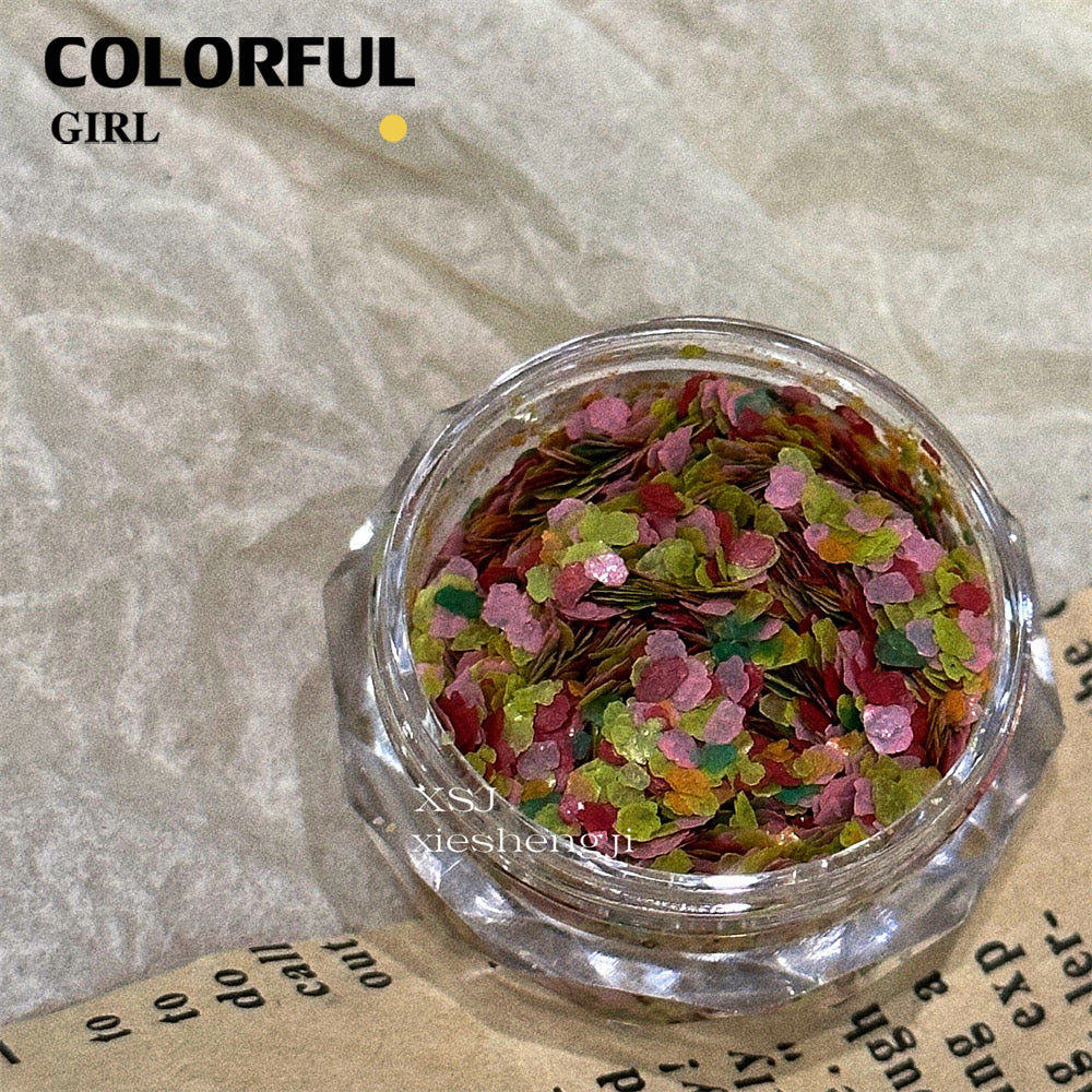 FUN BEADS สไตล์เกาหลี อะไหล่แต่งเล็บ หลากสี แบบกระปุก