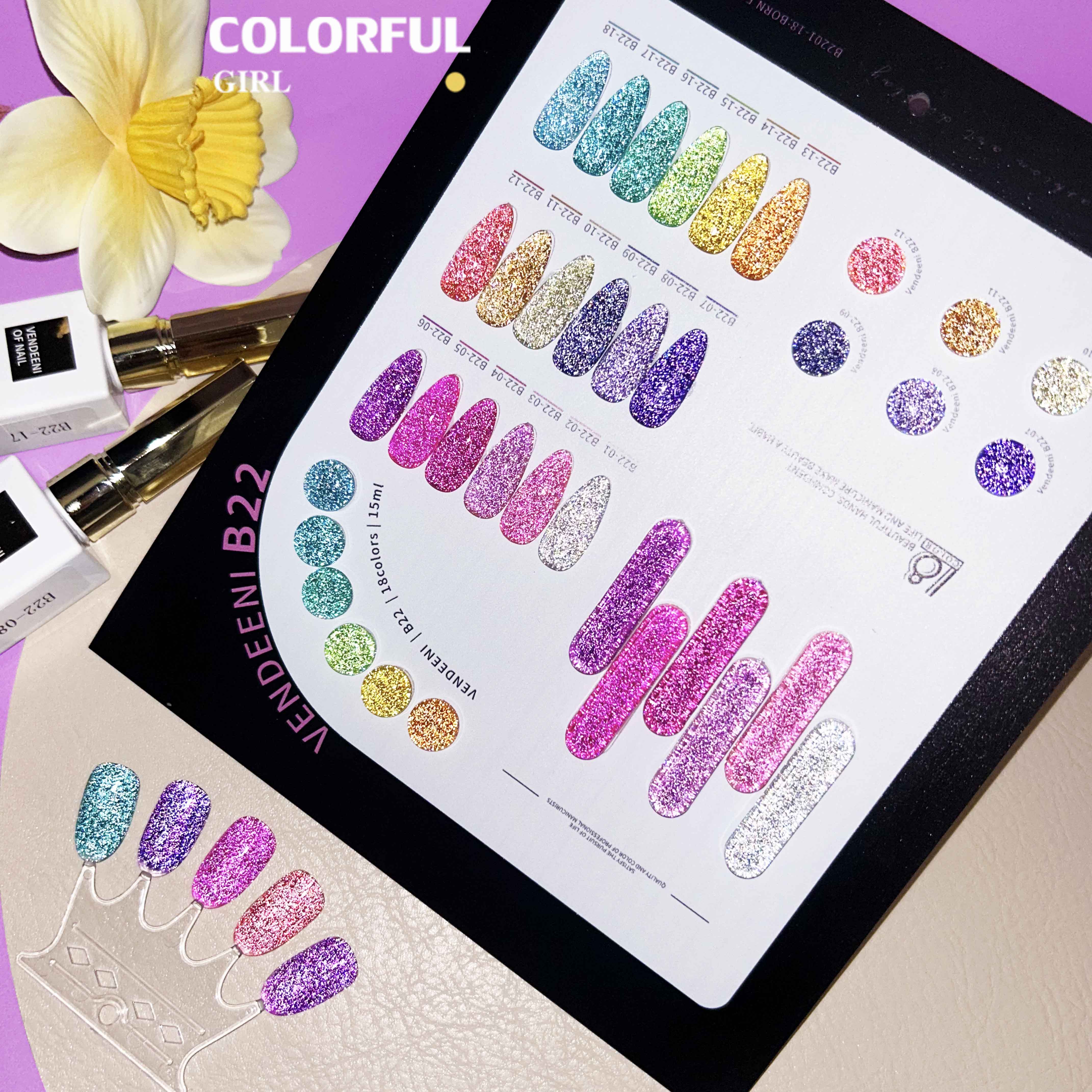 Vedenni VDN-B22 สีเจลแฟลช18สี แถมฟรีชาร์ทสี