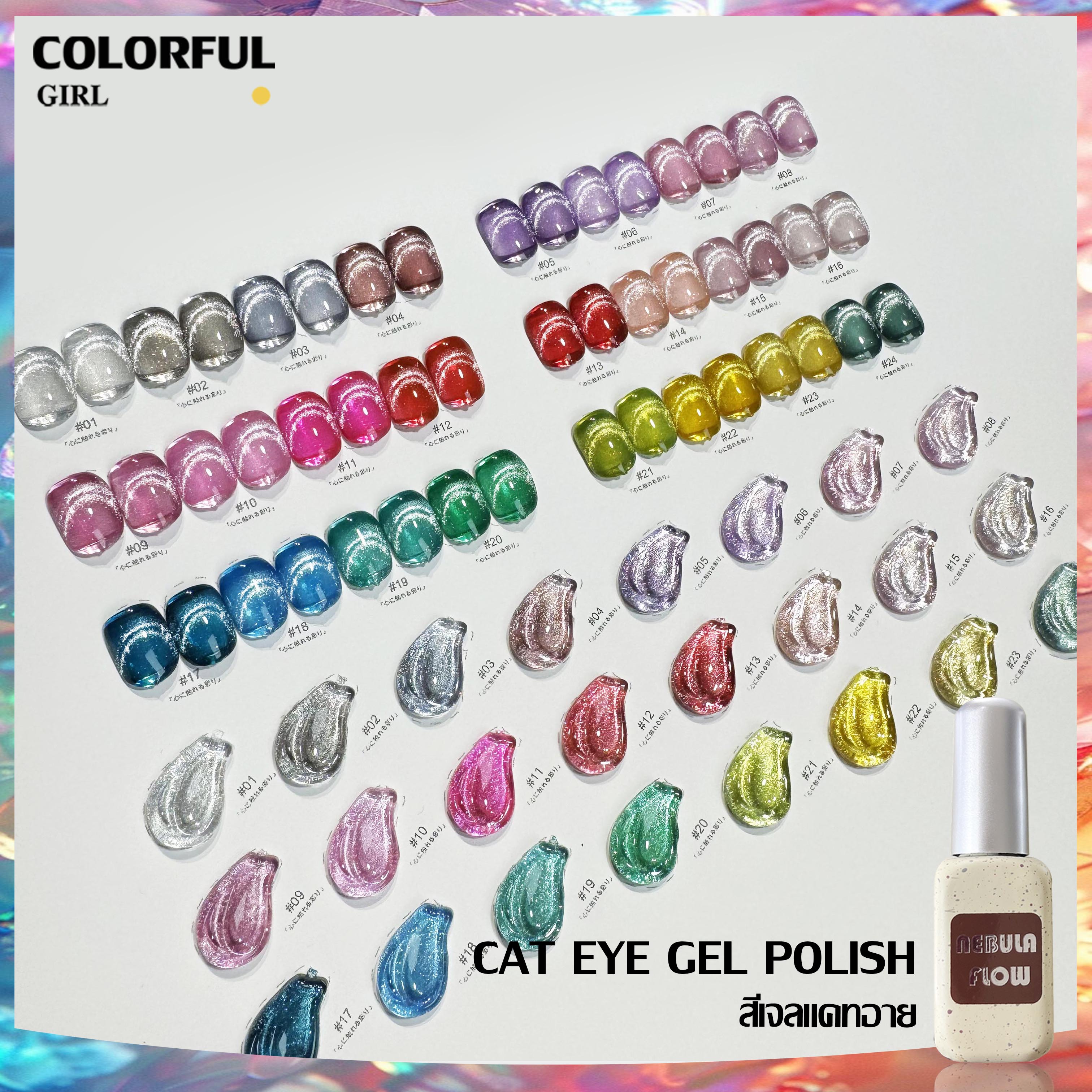 NebulNFlow เบอร์ 1-24 สีเจลแคทอาย แบบแยก