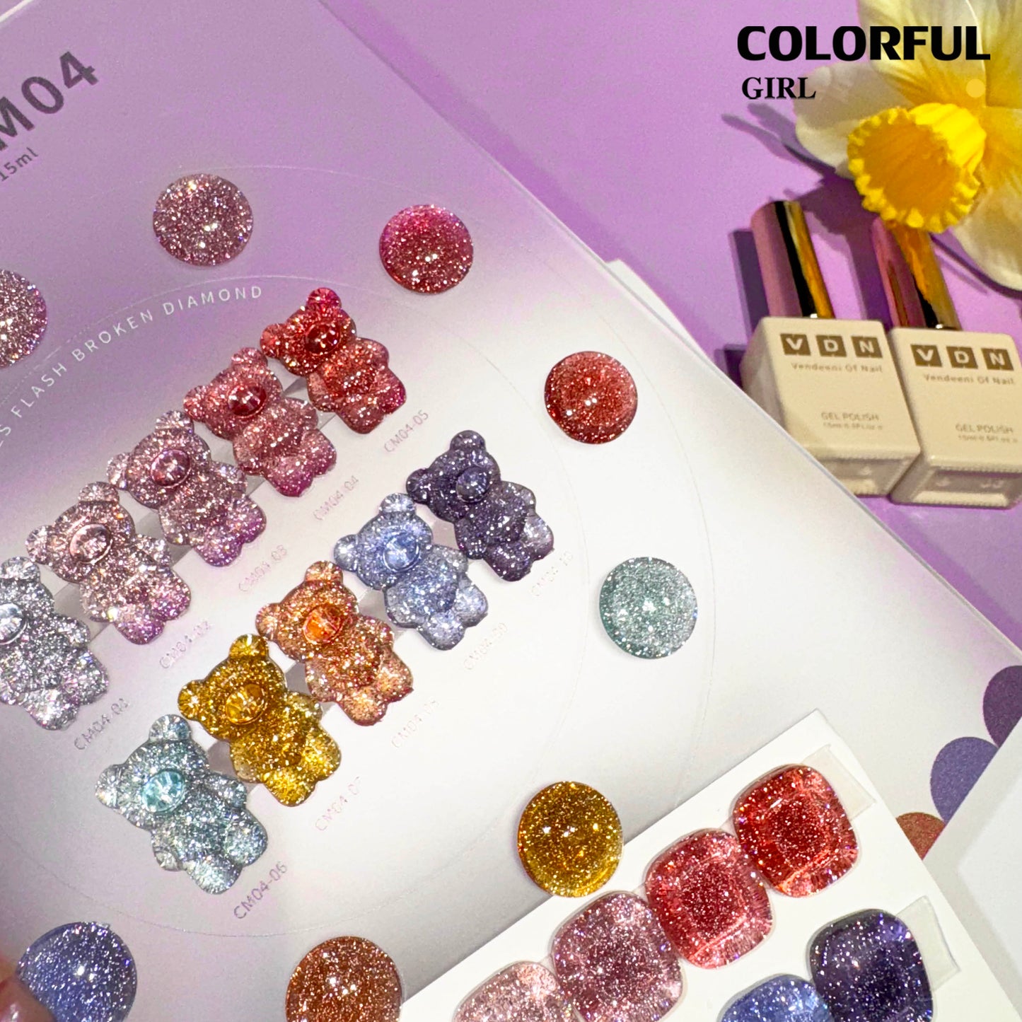 【พร้อมส่ง】VENDEENI สีเจลแฟลช 10สี (《VENDEENI CM04》)สีเจลทาเล็บ สี แถม ชาร์ทสี ยาทาเล็บเจล ชุดสี 10สี + ฟรีชาร์ทสี