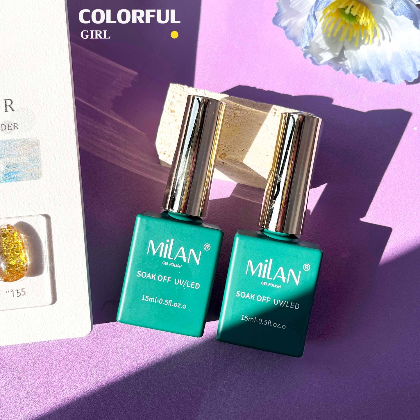 【พร้อมส่ง】MILAN 15สี สีเจล สีเจลแฟลช15สี สีเจลกลิซเตอร์ แถม ชาร์ทสี