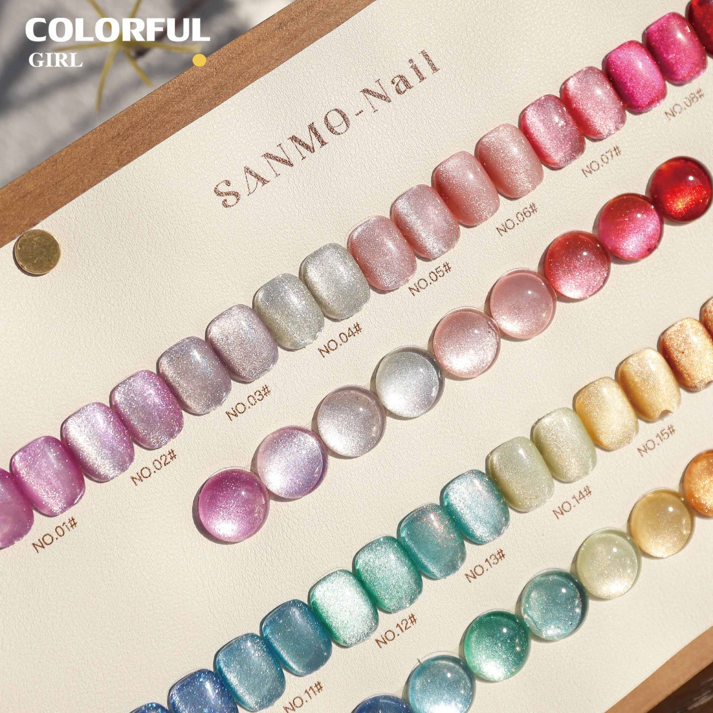 【พร้อมส่ง】18สี สีสันเงางามมากค่ะ สีเจลแคทอาย SANMO สี ( SANMO) สีเจล18สี แถม ชาร์ทสี