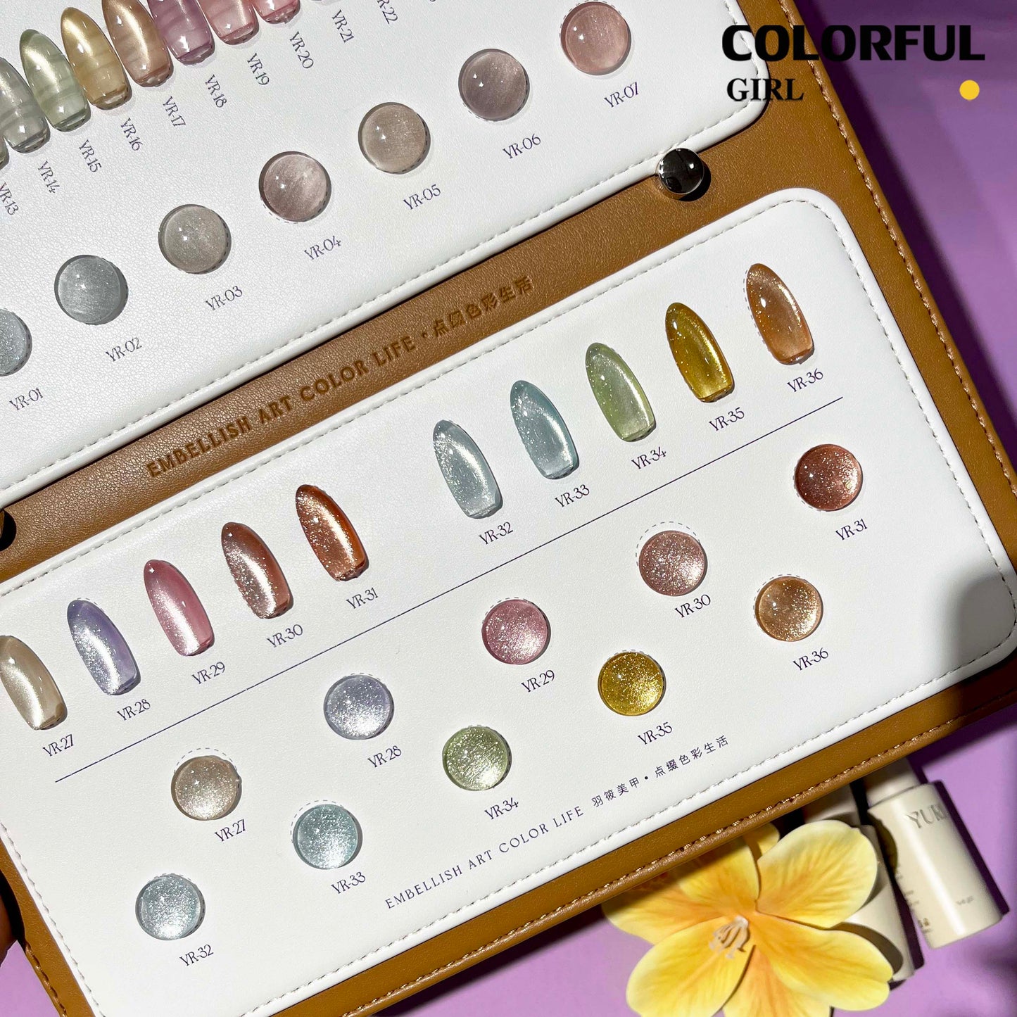 【พร้อมส่ง】YURIAO36สี สีเจลแคทอายเนื้อซาติน+สีเจลแคทอาย สีลูกแก้ว ฟรีชาร์ทสี Cat eye แม่เหล็ก (แถม ชาร์ทสี ทามาให้แล้ว)
