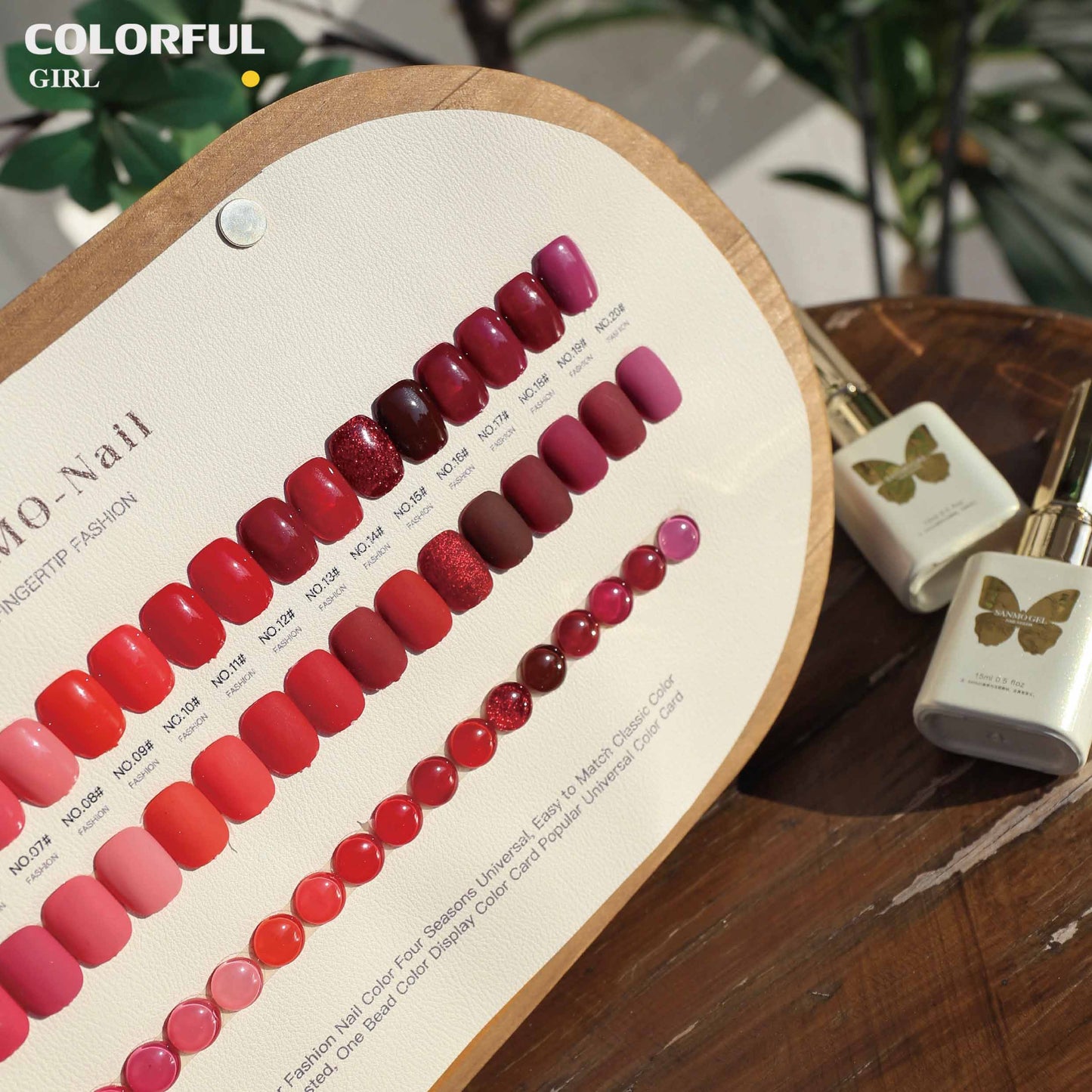 【พร้อมส่ง】20สี ชุดเซ็ตโทนสีแดง สีเจลสีพื้น SANMO สี ( SANMO) สีเจล 20สี แถม ชาร์ทสี