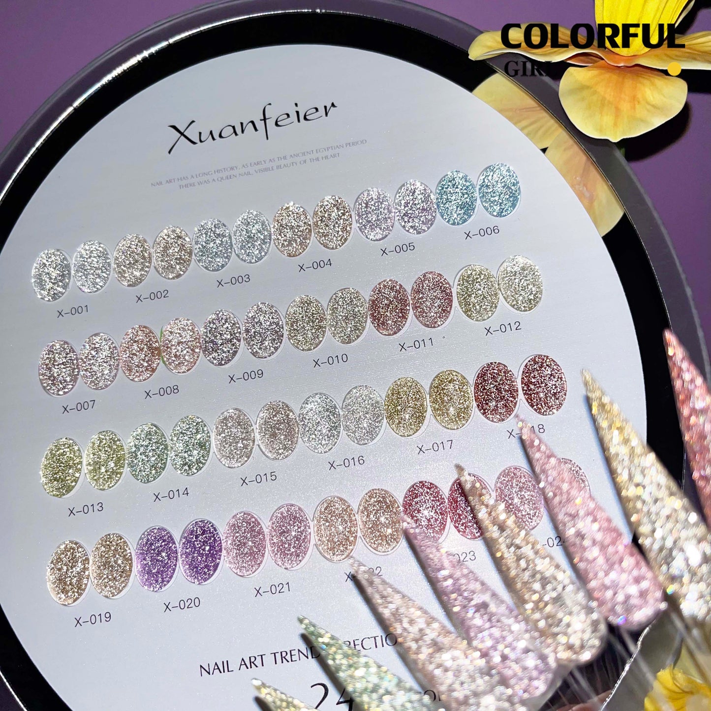 【พร้อมส่ง】XUANFEIER สีเจลแฟลช 24สี (XUANFEIER)สีเจลทาเล็บ สี แถม ชาร์ทสี ยาทาเล็บเจล ชุดสี 20สี + ฟรีชาร์ทสี