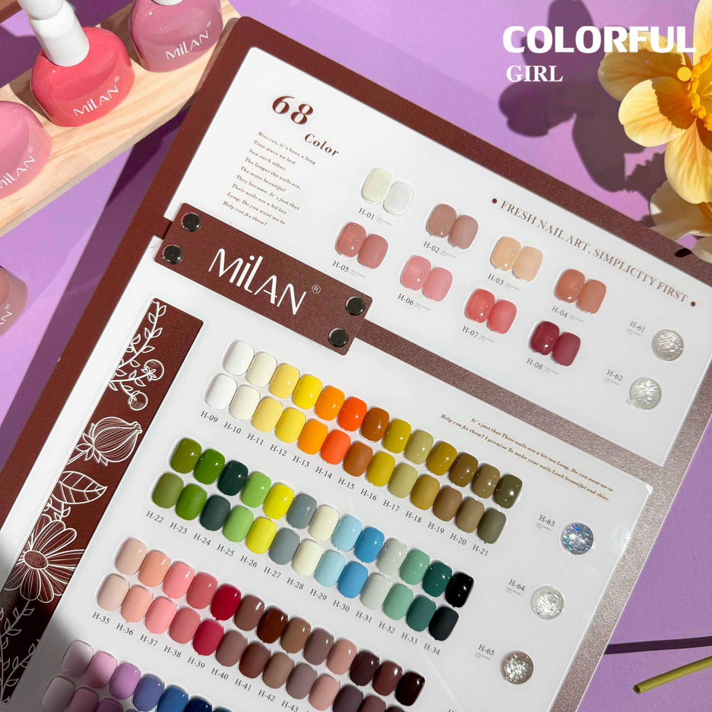【พร้อมส่ง】สีเจล Milan 68สี 1 ชาต( ขนาด 15ml)สีเจลกลิซเตอร์+ สีเจลสีพื้น+ สีเจลไซรัป แถมท็อปกับเบสและชาตสี สีทาเล็บ พร้อมชาร์ทโชว์ ขวดสีเดียวกับสี
