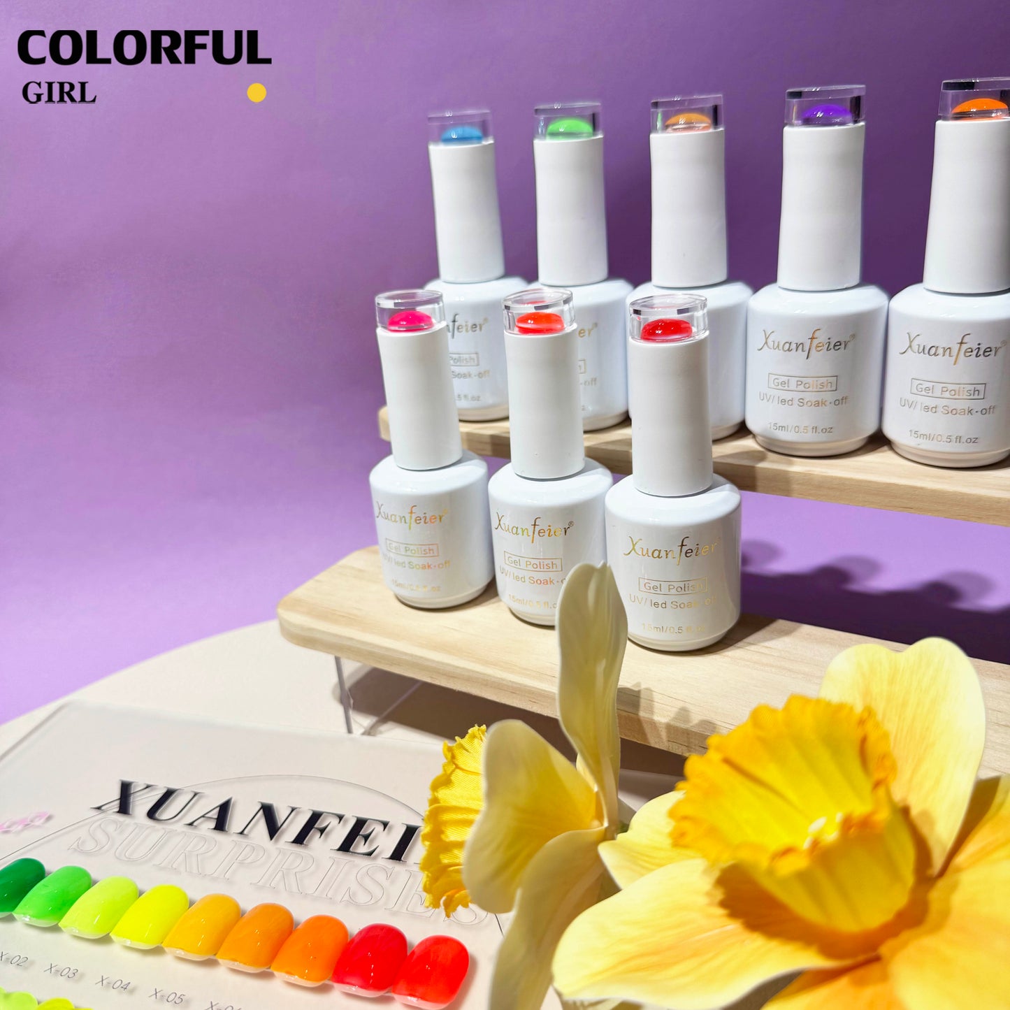 XUANFEIER เจลสีเรืองแสง 18 สีใหม่สุดฮิต พร้อมส่งทันที! แถมฟรีแผ่นสีช่วยเลือกสีสุดน่ารัก สวยติดทนนาน แต่งเล็บง่าย ได้ลุคโดดเด่นทุกโอกาส