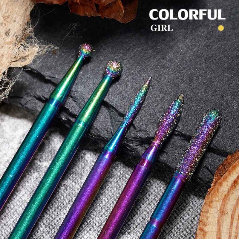 หัวเจียรแต่งเล็บ เพชรเรนโบว์ ✦ เลือกได้ทั้งแบบชิ้นเดียวหรือเซต 6 ชิ้น ✦ สำหรับลอกหนัง ขัดแต่ง และเก็บรายละเอียด หัวเจียรเล็บ เซาะเล็บ เก็บหนัง