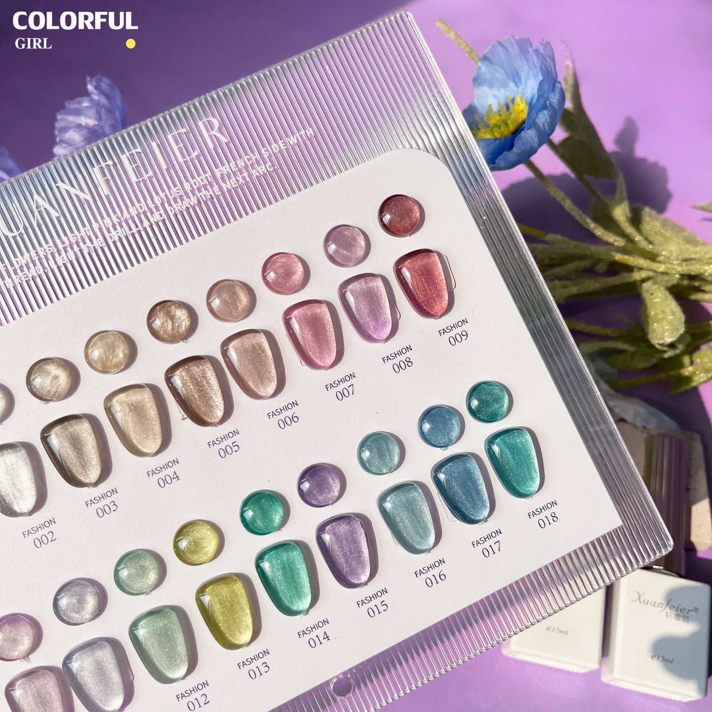 【พร้อมส่ง】Xuanfeier 18สี สีลูกแก้ว ฟรีชาร์ทสี Cat eye แม่เหล็ก เอฟเฟกต์มันเงามาก ละเอียดอ่อน