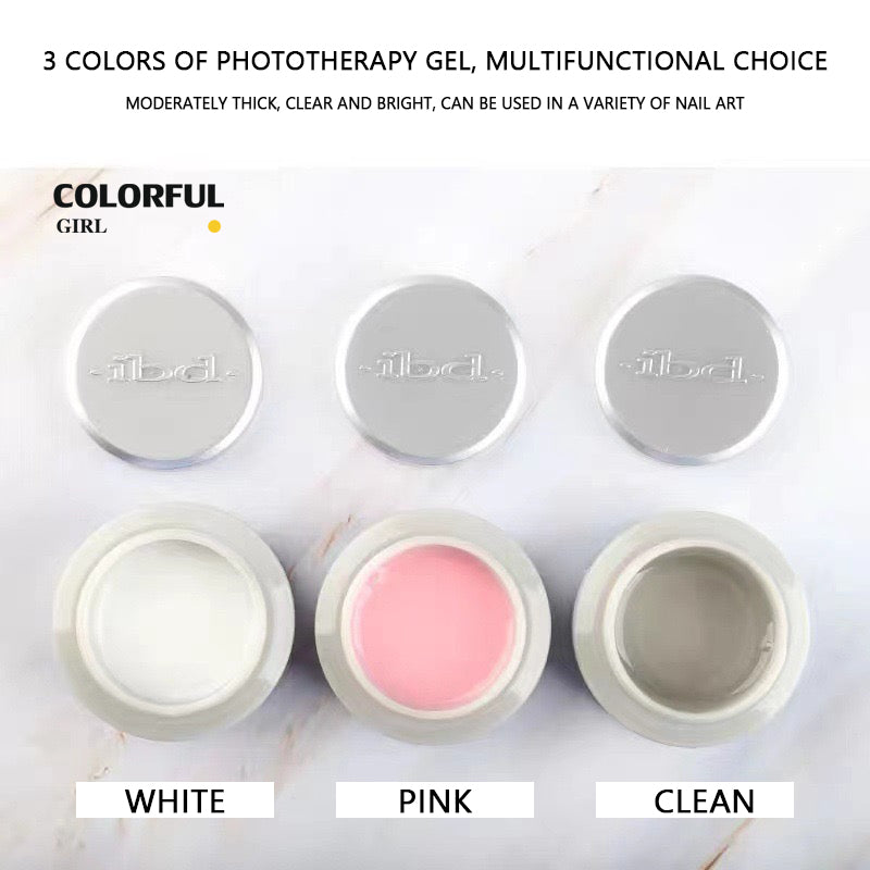【พร้อมส่ง】 เจลต่อเล็บibd 3สี Hard gel ibd bulider gel ibd ใช้สำหรับต่อเล็บ ฝังลาย ทำ3D ปั้นนูน เสริมหน้าเล็บ ติดอะไหล่ ขนาด 56 g