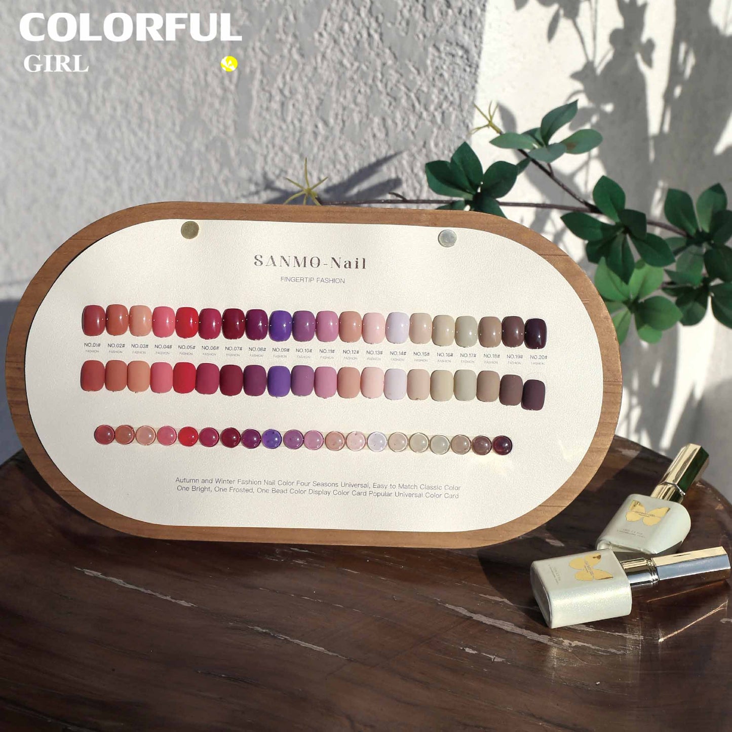 【พร้อมส่ง】20สี โทนสีม่วง / โทนสีน้ำตาล สีเจลสีพื้น SANMO สี ( SANMO) สีเจล 20สี แถม ชาร์ทสี