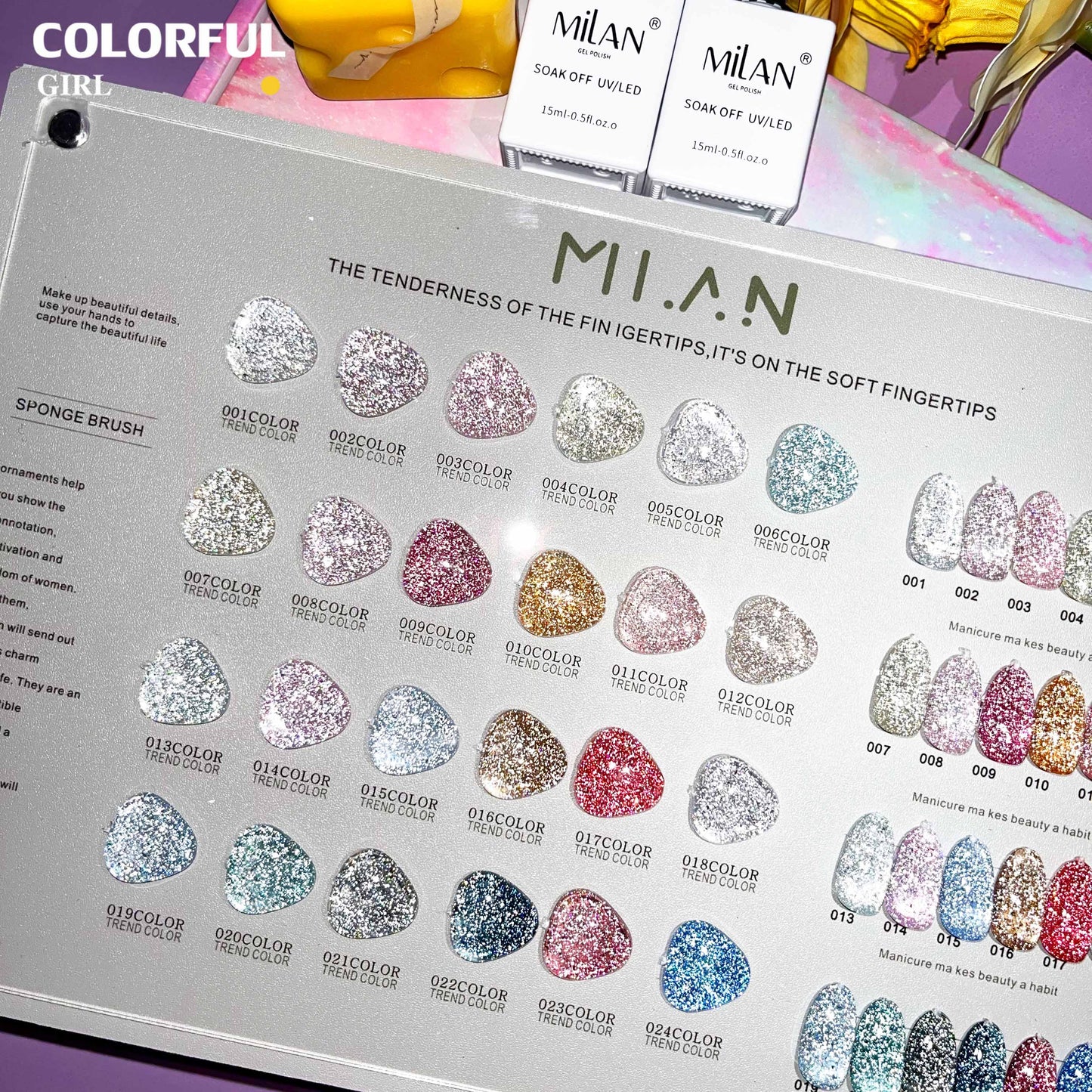【พร้อมส่ง】สีเจลแฟลช สีทาเล็บเจล milan 24สี( MILAN) สีเจล 24สี สีเจลแฟลช แถม ชาร์ทสี