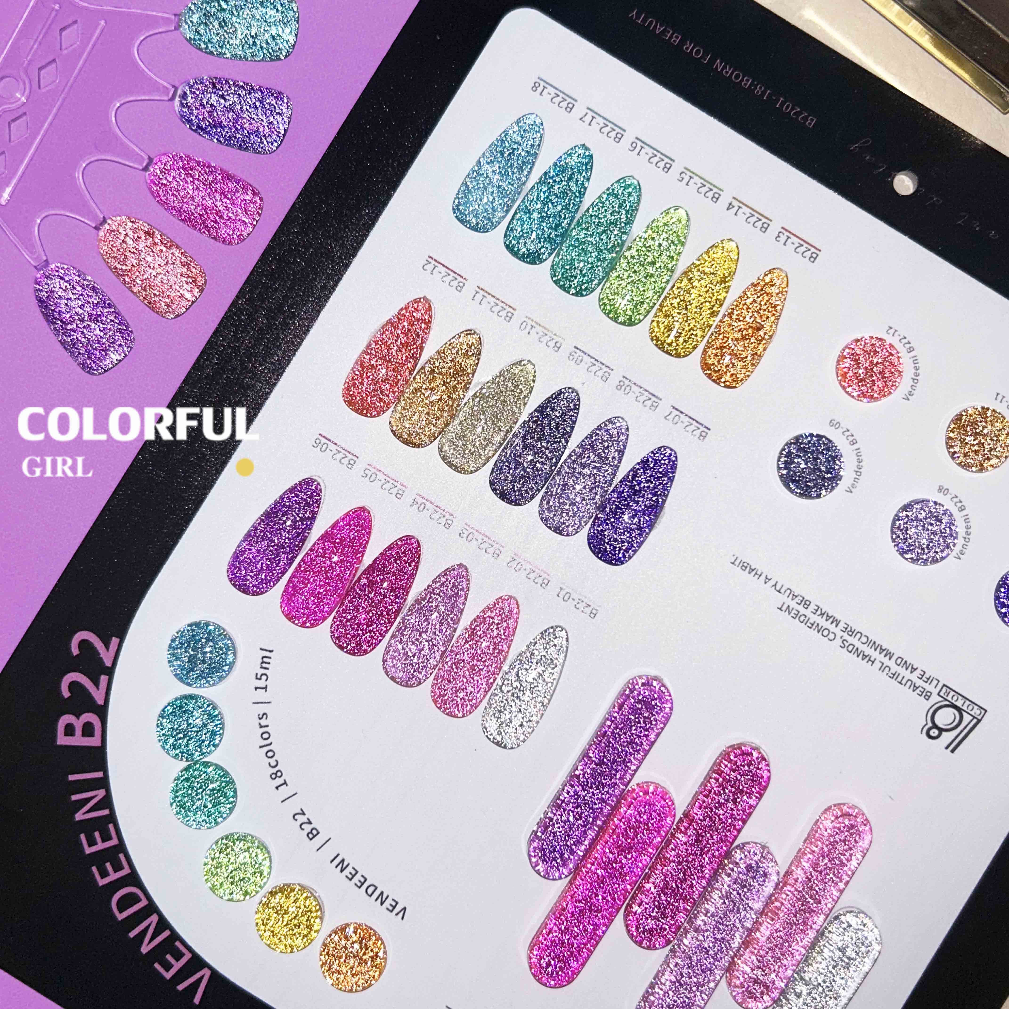 Vedenni VDN-B22 สีเจลแฟลช18สี แถมฟรีชาร์ทสี