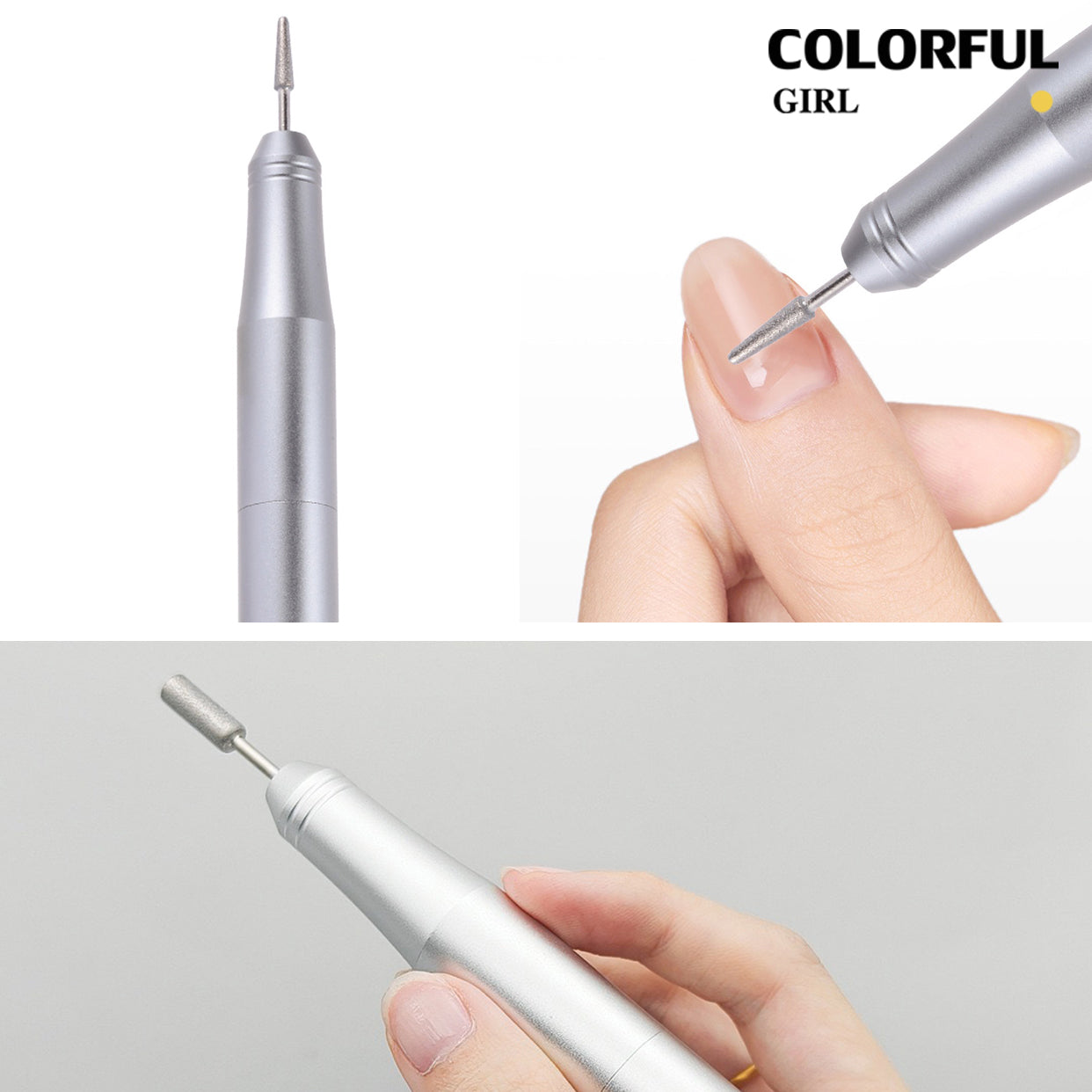เครื่องเจียรเล็บ 30000RPM พร้อมหัวเจีย เครื่องสีดำ สีชมพู และสีขาว