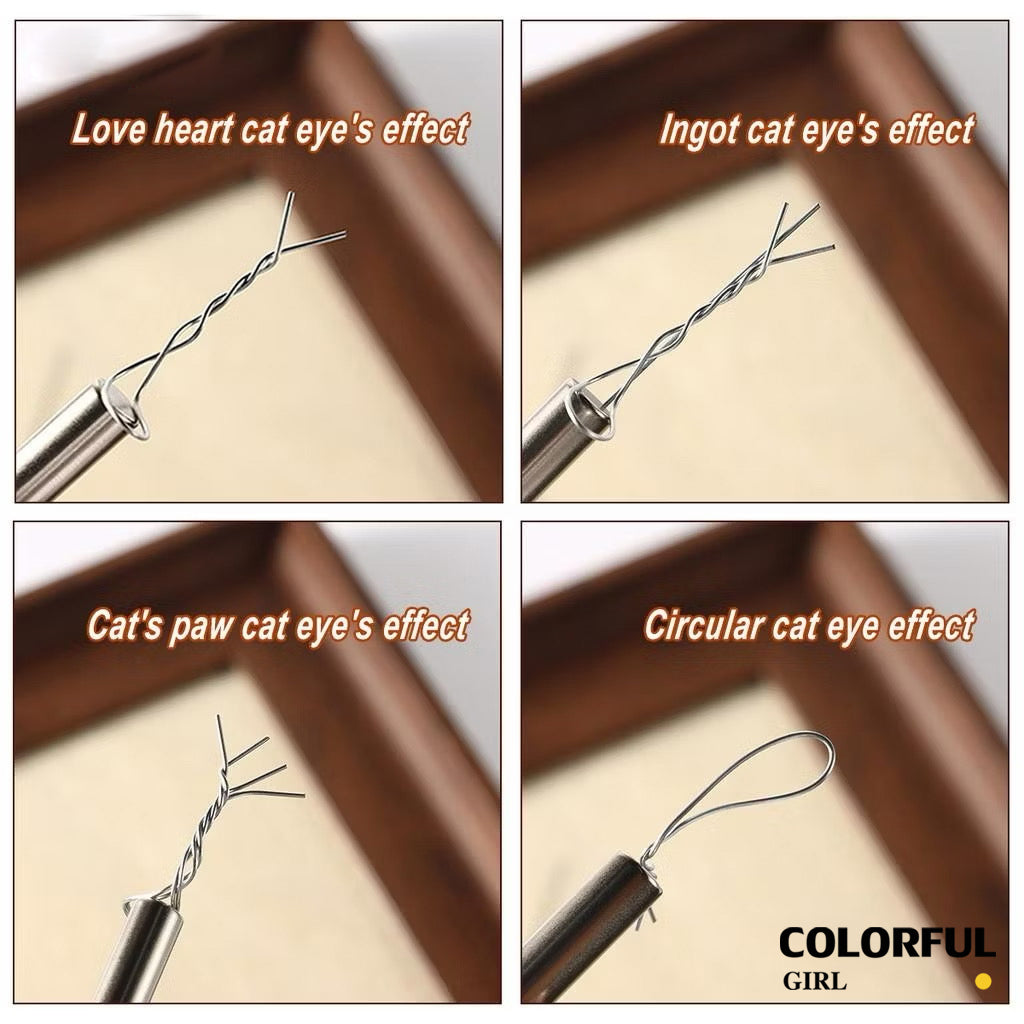 ✨พร้อมส่ง✨ลวดดึงสีลูกแก้วลายหัวใจ Cat Eye เล็บแม่เหล็กชุดยืดหยุ่นลวดเหล็กสําหรับ Creating Heart & Ingot รูปร่างบนเล็บเล็บเครื่องมือ