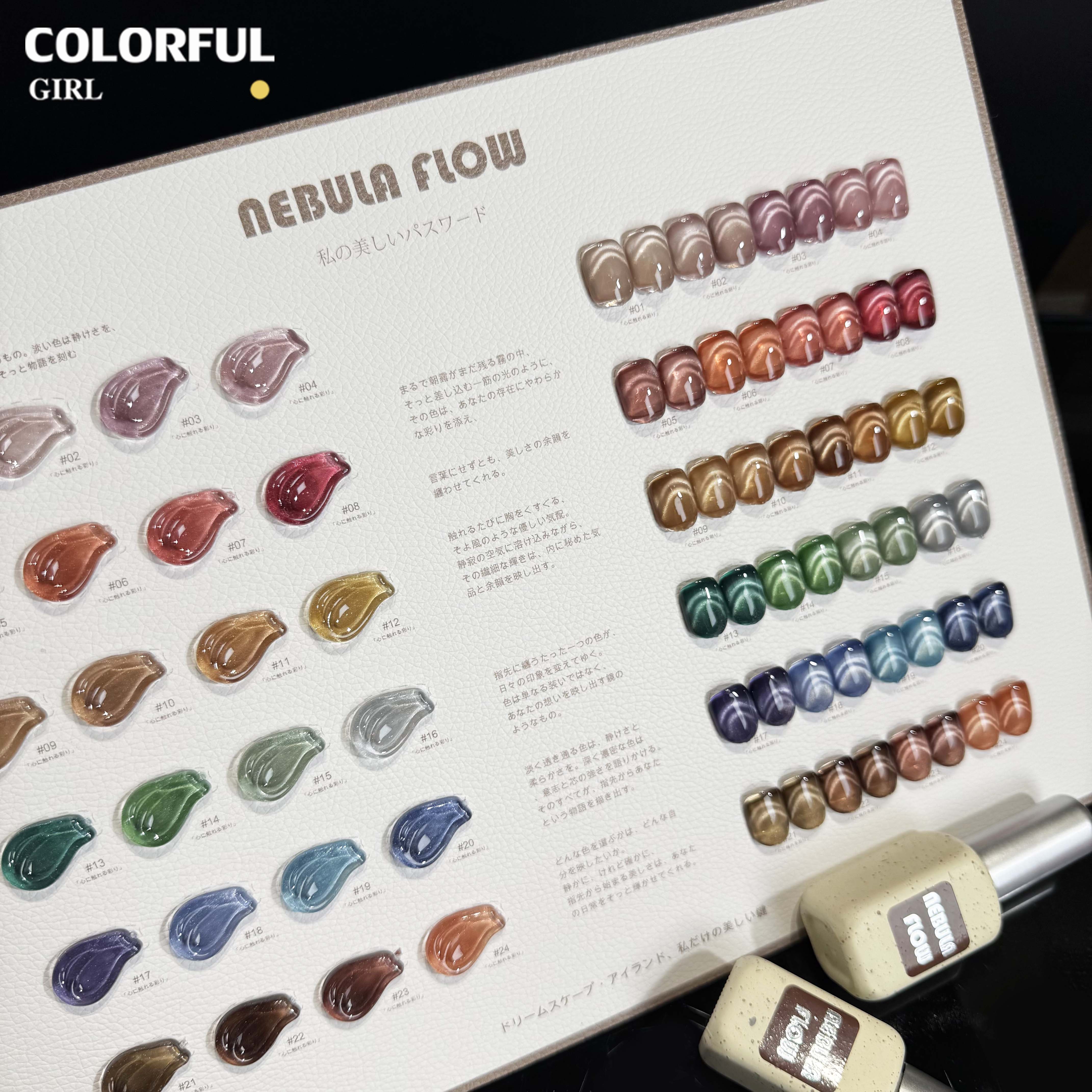 【พร้อมส่ง】NF-019|เบอร์ 1-24 สีเจลแคทอายเนื้อซาติน NebulNFlow|แบบแยกขวด สีเจลแคทอาย สีแน่น วิบวับ สีลูกแก้ว สวยมาก ต้องอบ ส่งไว