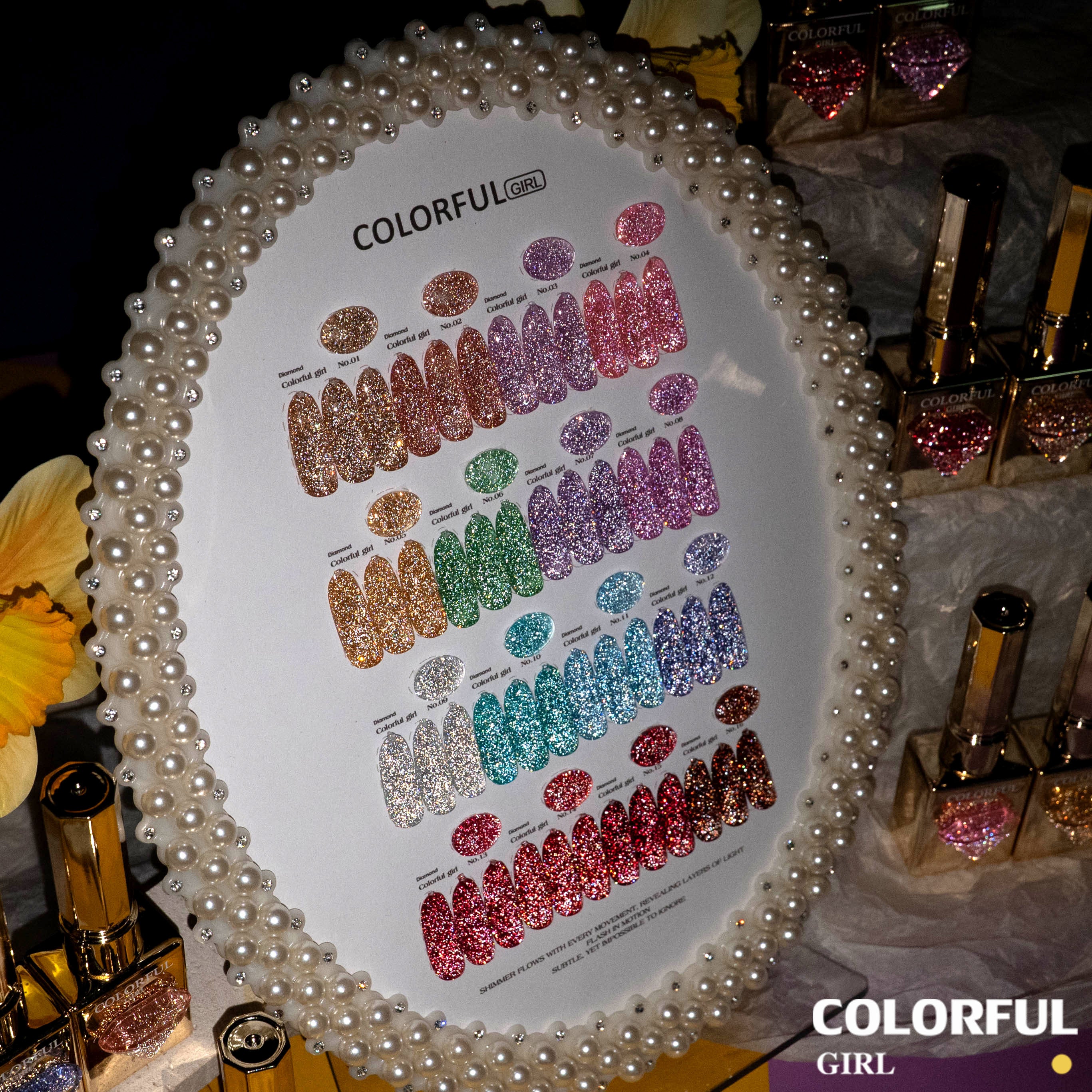 COLORFUL GIRL สีเจลแฟลช Diamond Flash Gel A-16 สี ✨ ฟีลดาวประกายเพชร|วิ้งวาวแบบเพชรสุดหรู|blingbling สูงสุด 💎 (ตกแต่งเพชรบนตัวขวด|พร้อมใช้งาน ทามาให้แล้ว)