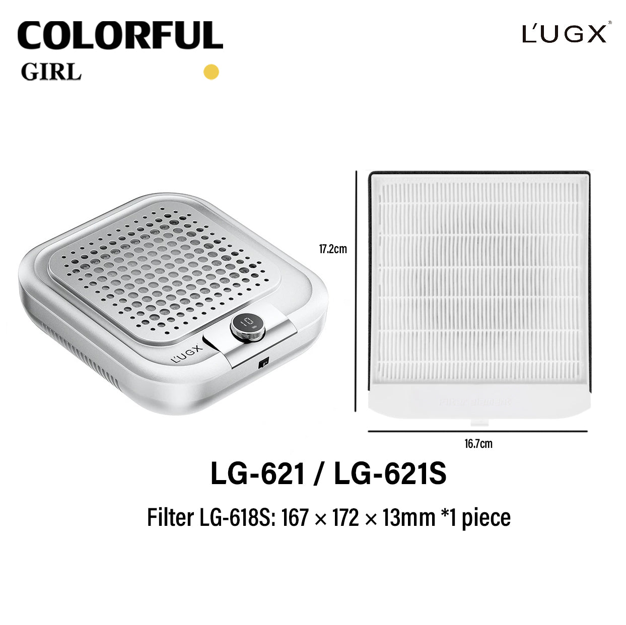 พร้อมส่ง⚡ แผ่นกรองฝุ่นแท้ L’UGX สำหรับรุ่น LG-621 / LG-621S / LG-622 / LG-622S / LG-608 / LG-608S / LG-618 / LG-618S เครื่องดูดฝุ่นทำเล็บ อะไหล่กรองฝุ่นคุณภาพสูง