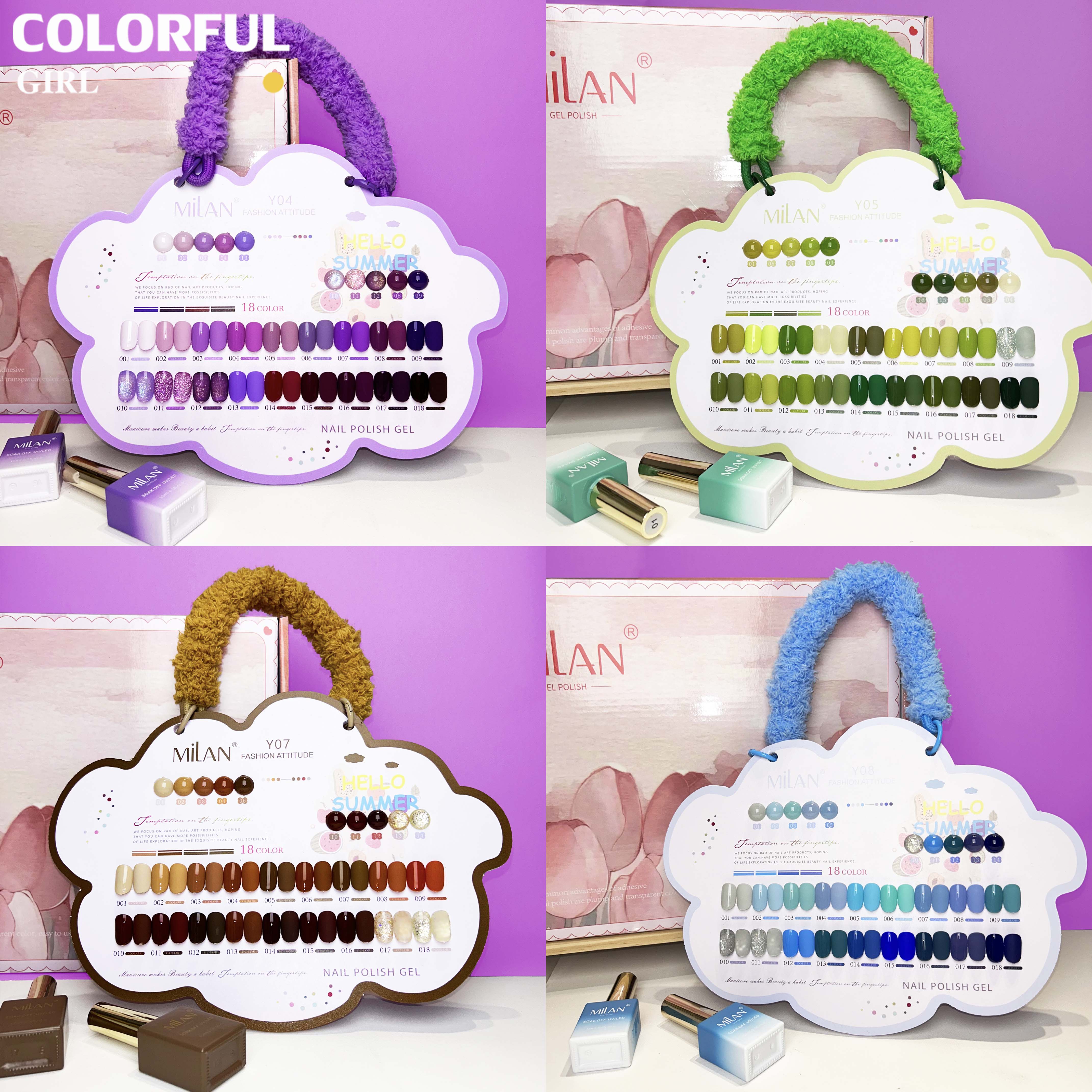 สีเจล Milan New🎉 มาใหม่ 18สี แถมฟรีชาร์ทสี