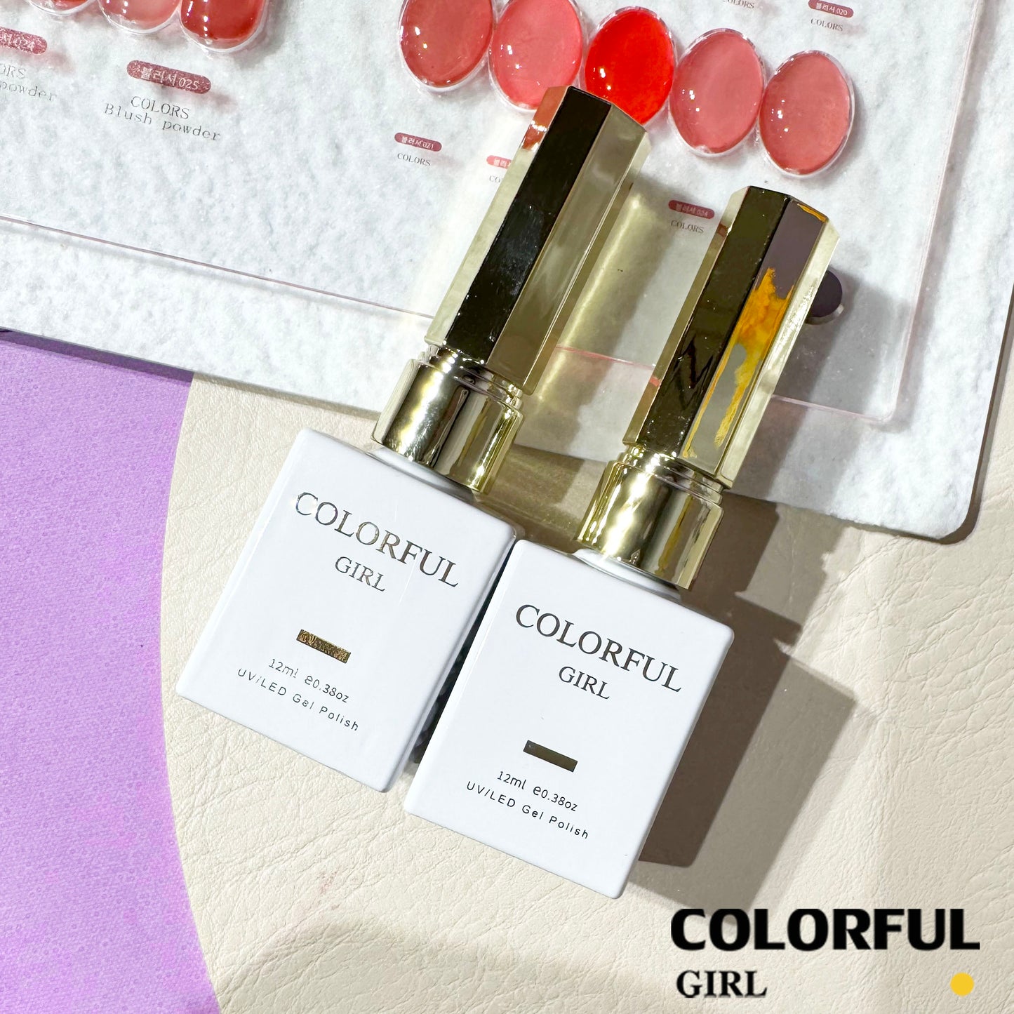 【พร้อมส่ง】COLORFUL GIRL เจลไซรัปรุ่นใหม่ 25 สี ฟรีชุดชาร์จ โทนชมพู Ice Peach สีสวยทาง่าย ไม่บาง แถมชาร์ทสีธรรมชาติคล้ายสีผิว