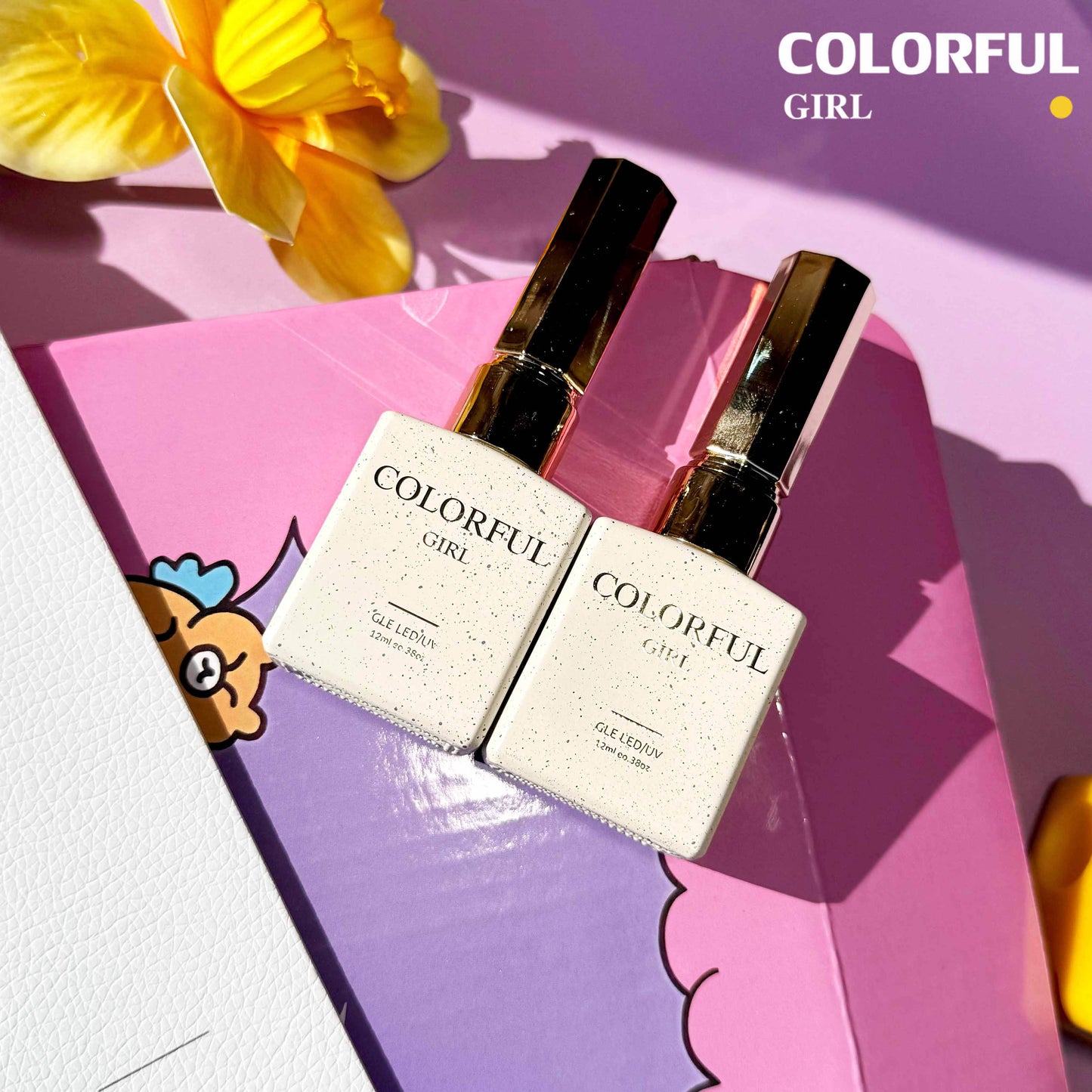 【พร้อมส่ง】 สีทาเล็บเจล Colorful girl สี( Colorful girl) สีเจล นีออน 12สี แถมชาทสีฟร +แถมชาทสีฟร