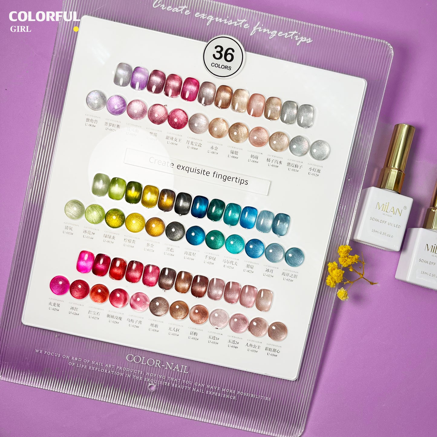 พร้อมส่งในไทย สีเจลทาเล็บแคทอาย《 milan 》36 สี สีลูกแก้วแคทอาย สีลูกแก้ว ส่งไว! พร้อมชาร์ทสีค่ะสีแน่นสวยมากเลยนะคะ