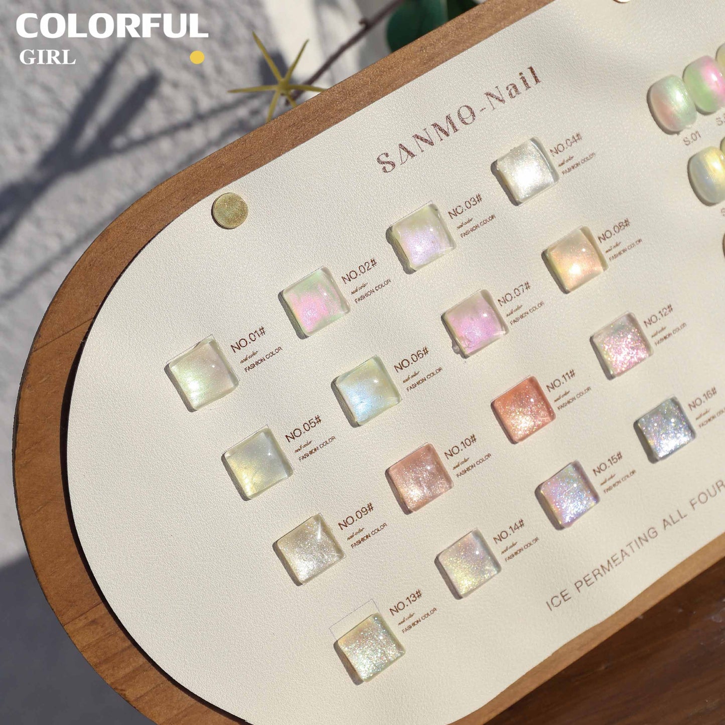 【พร้อมส่ง】16สี เจลชุดเซ็ตแสงเหนือ SANMO สี ( SANMO) สีเจล16สี แถม ชาร์ทสี